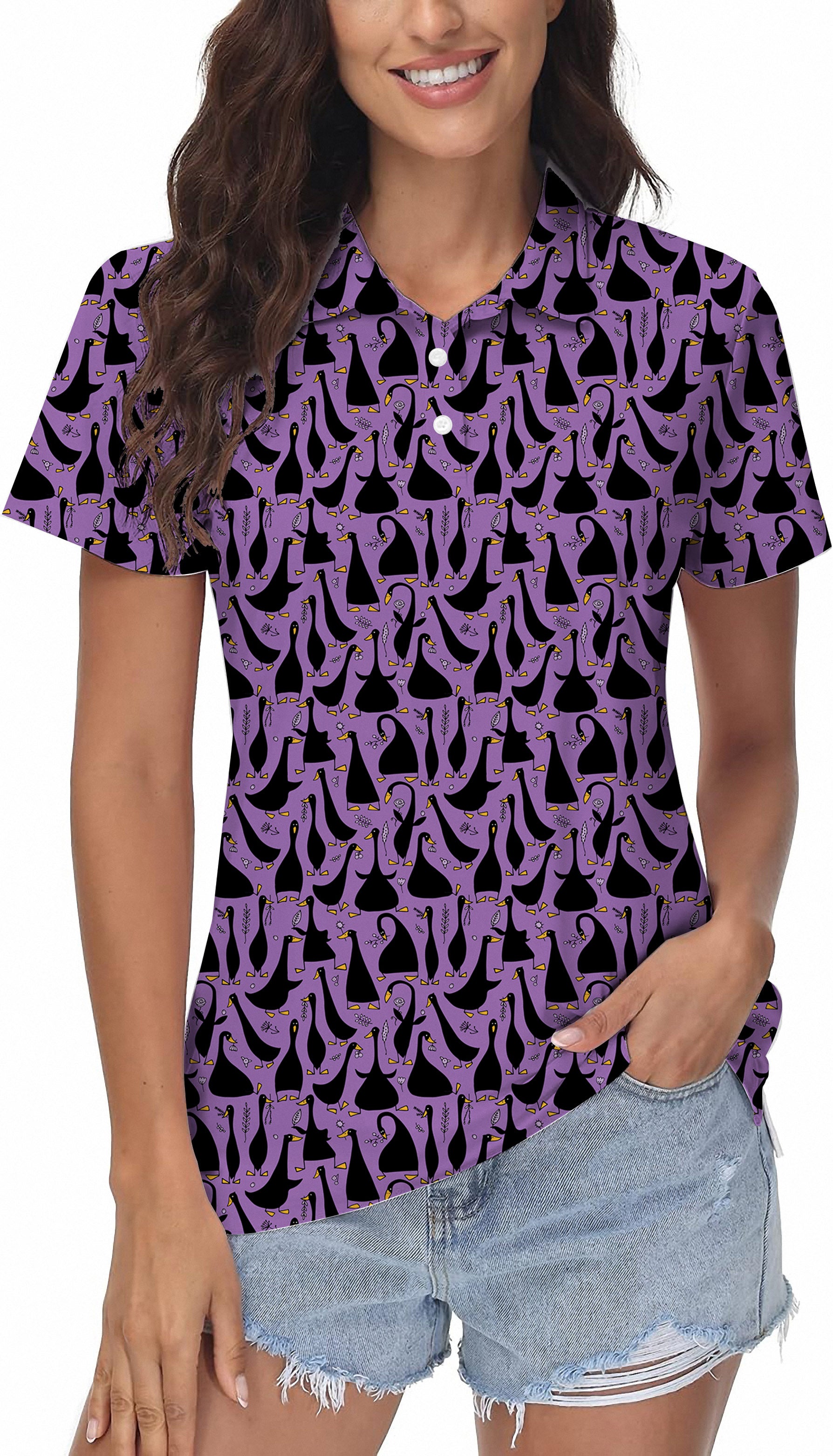 Black Goose Purple Women's Golf Polo