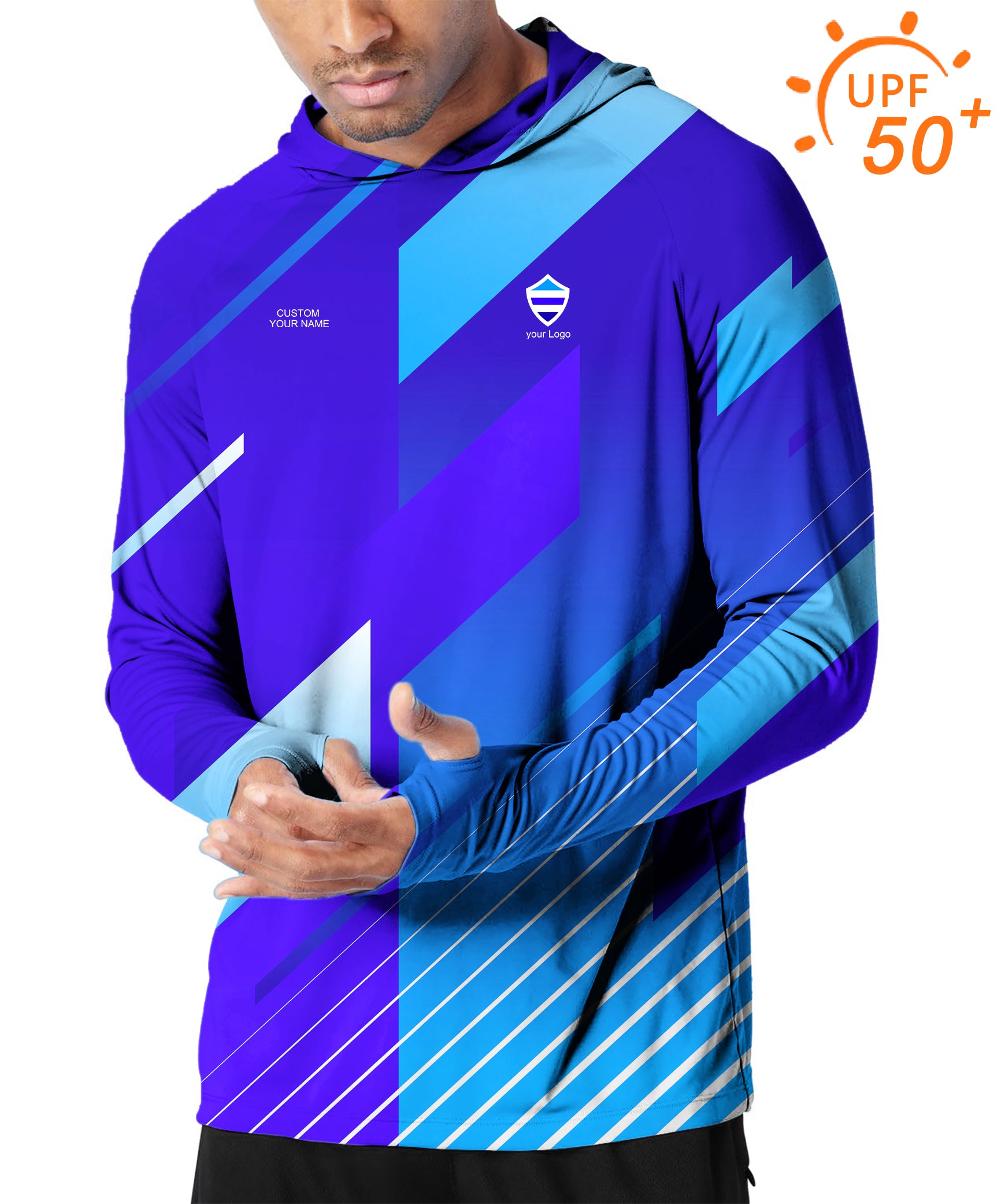 Men's Outdoor blue sport Team Golf Sun Protection Slim Fit  hoodies