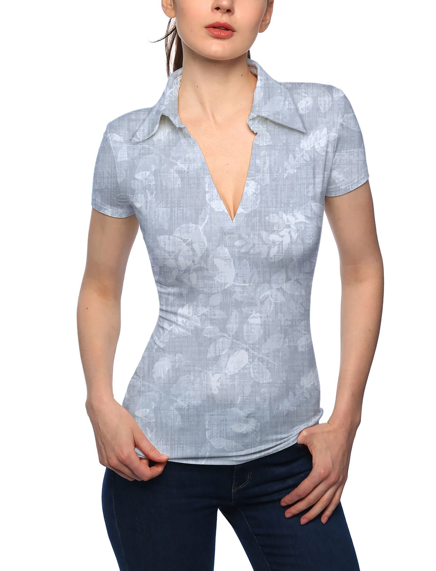 Women's Stormy Greens V Neck Golf Polo