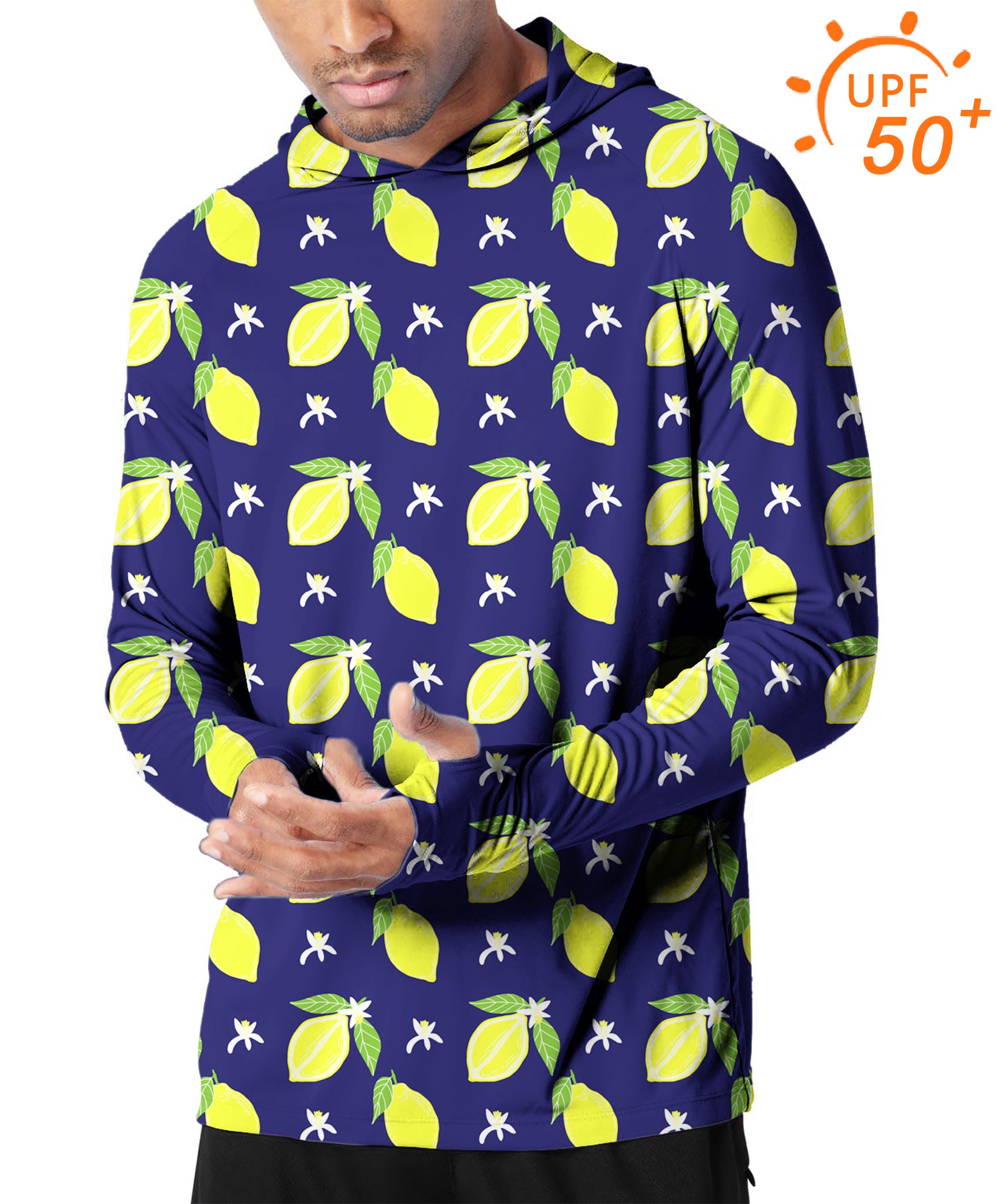 Men's Outdoor Zesty lemon Golf Sun Protection Slim Fit  hoodies