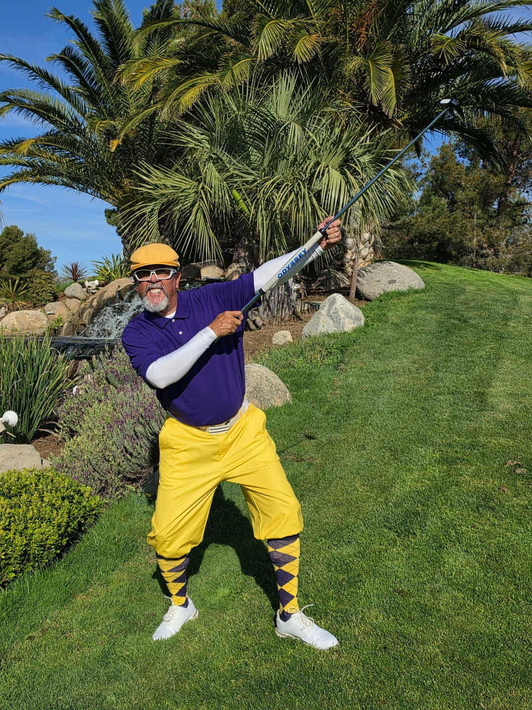 Personalize And Add To Cart Yellow Men's Golf Knickers Pants Custom The Background Color Men's Golf Knickers Pants