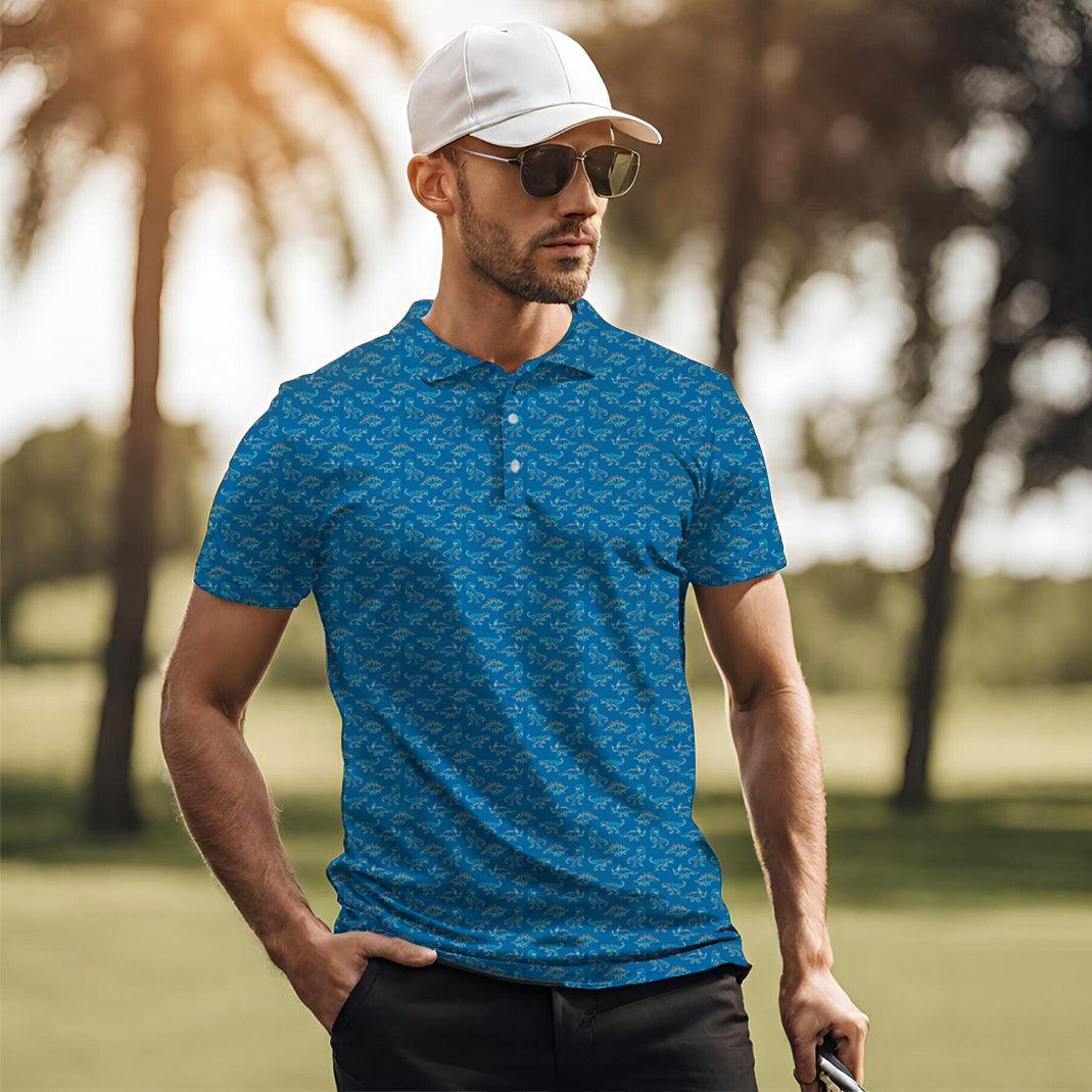 Men's dinosaur golf polo