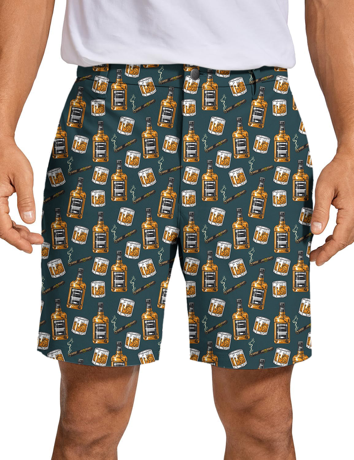 Men's Whiskey cigars?Golf Party All Bodies Golf Shorts