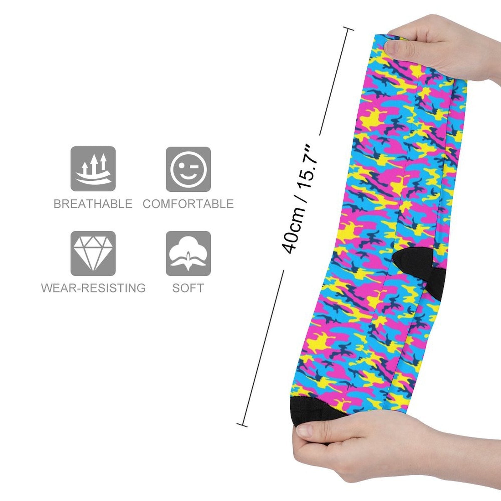 Neon Camo Prined socks Gifts for Men Women