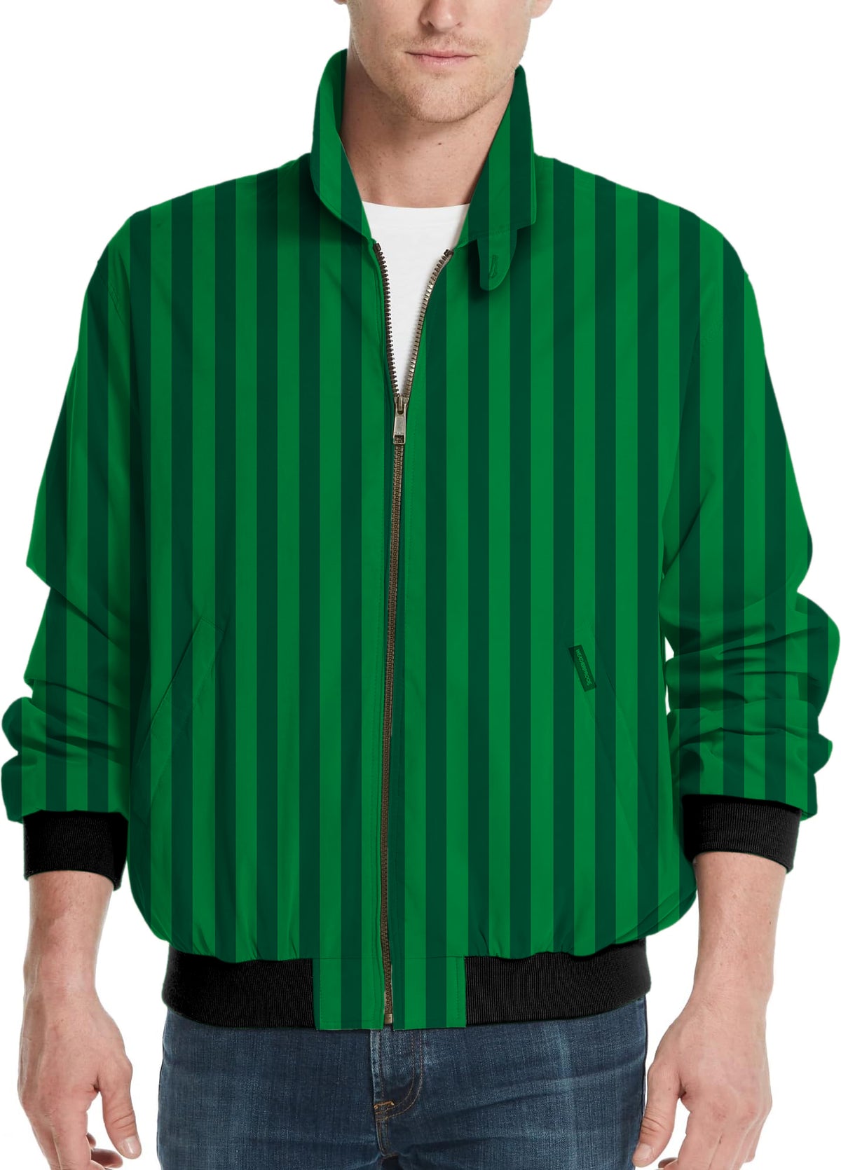 Vertical stripes on a watermelon Men's Golf Windbreaker Light Jacket