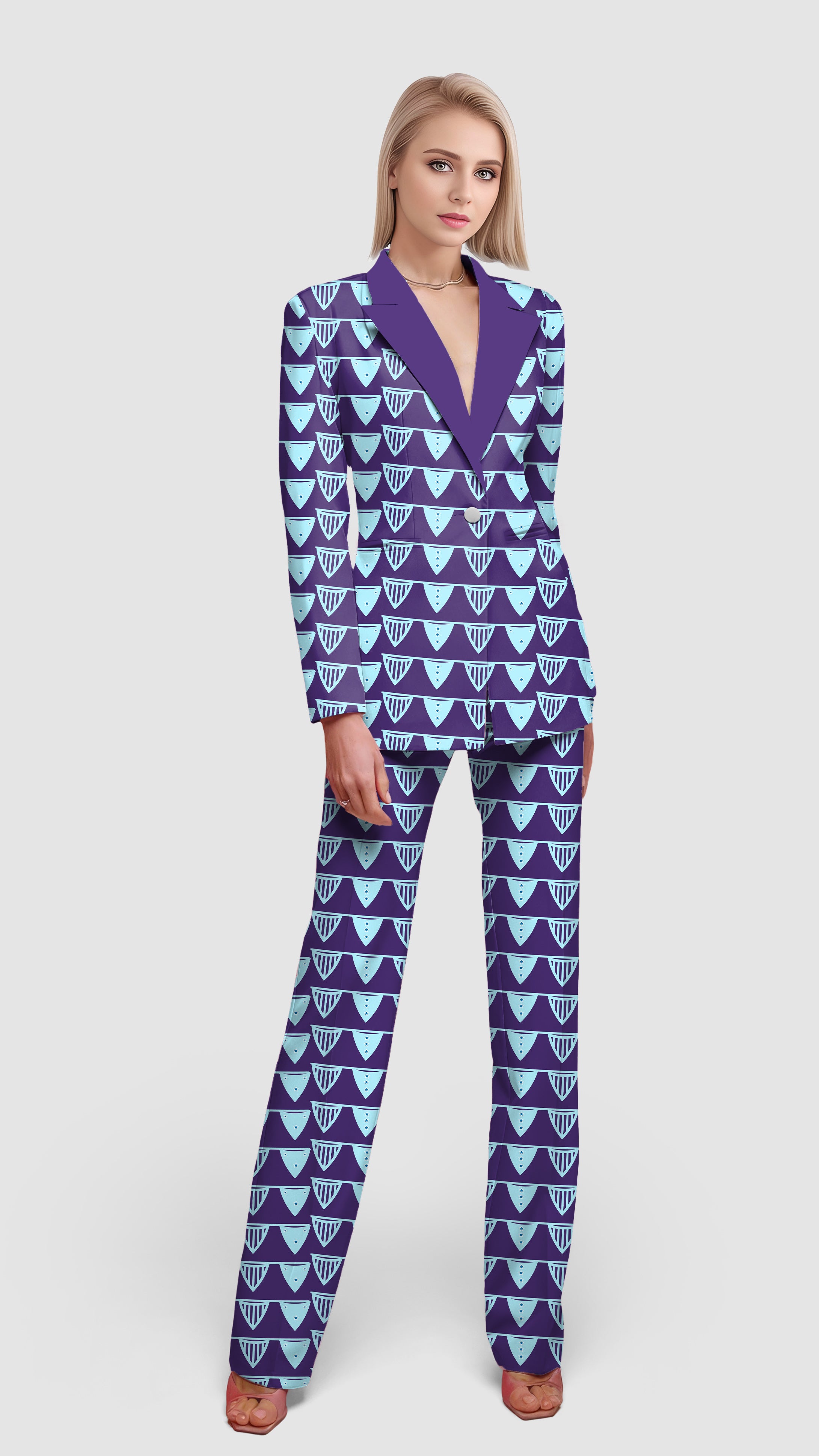 Blue Flag Limited Edition Women's Blazer Casual Work Office Blazer Suit set