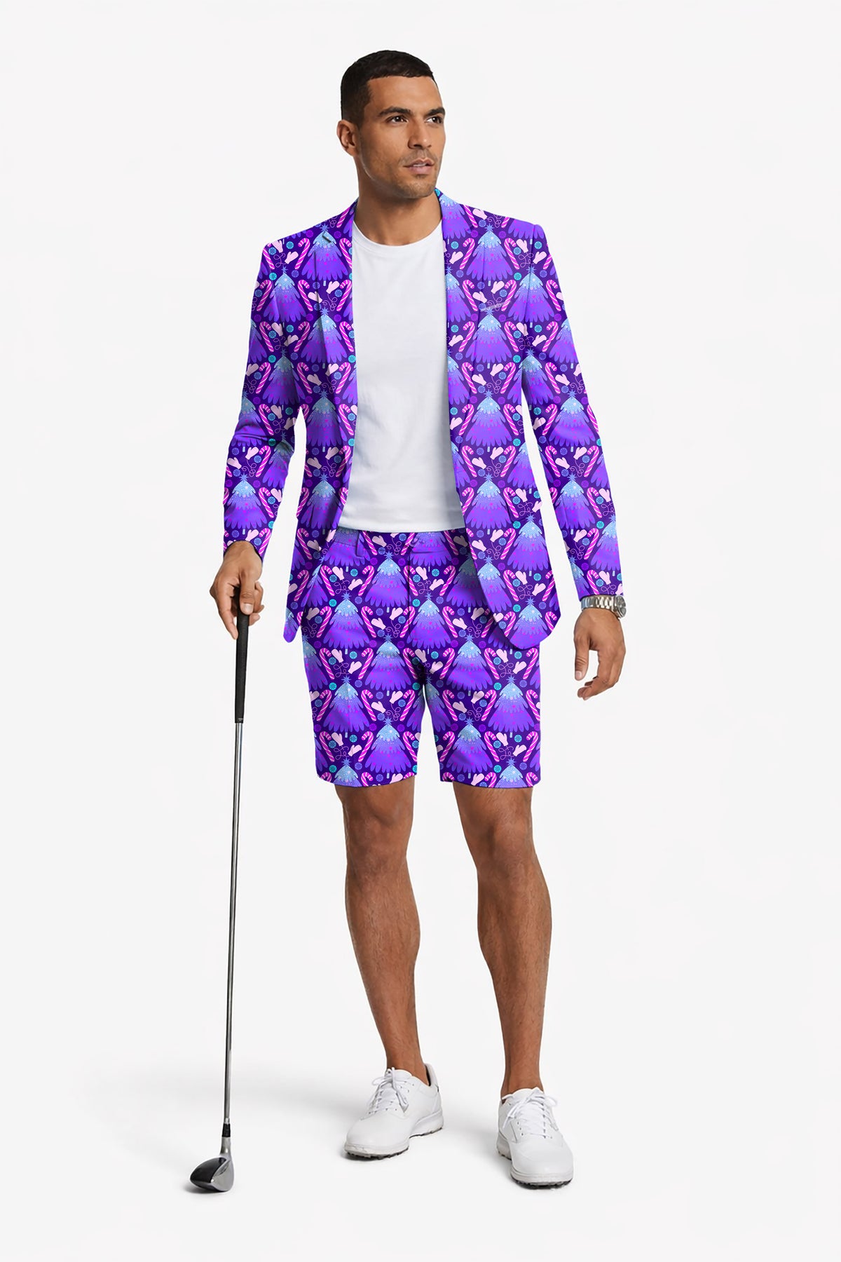 Magical Christmas Tree Men's Party Costumes-Theme Party 2pcs Suit set-Blazer Shorts