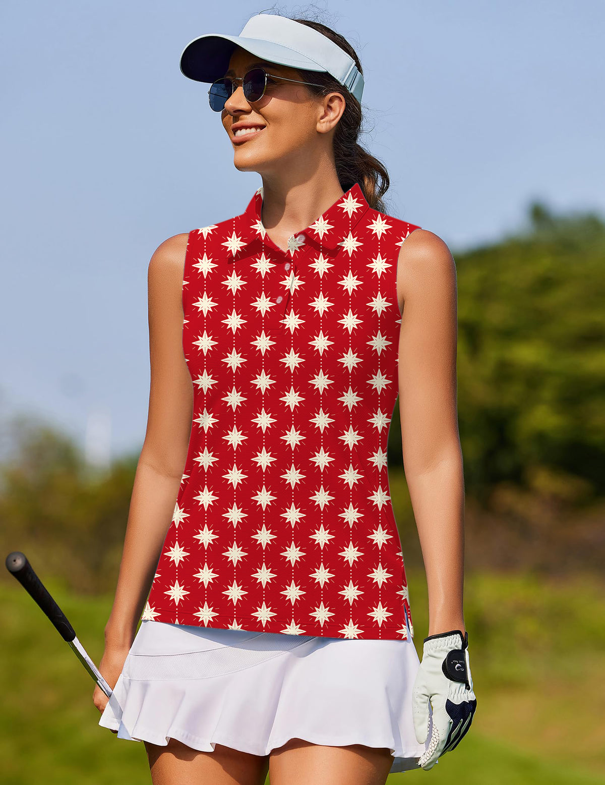 Christmas Star Women's golf Sleeveless shirt