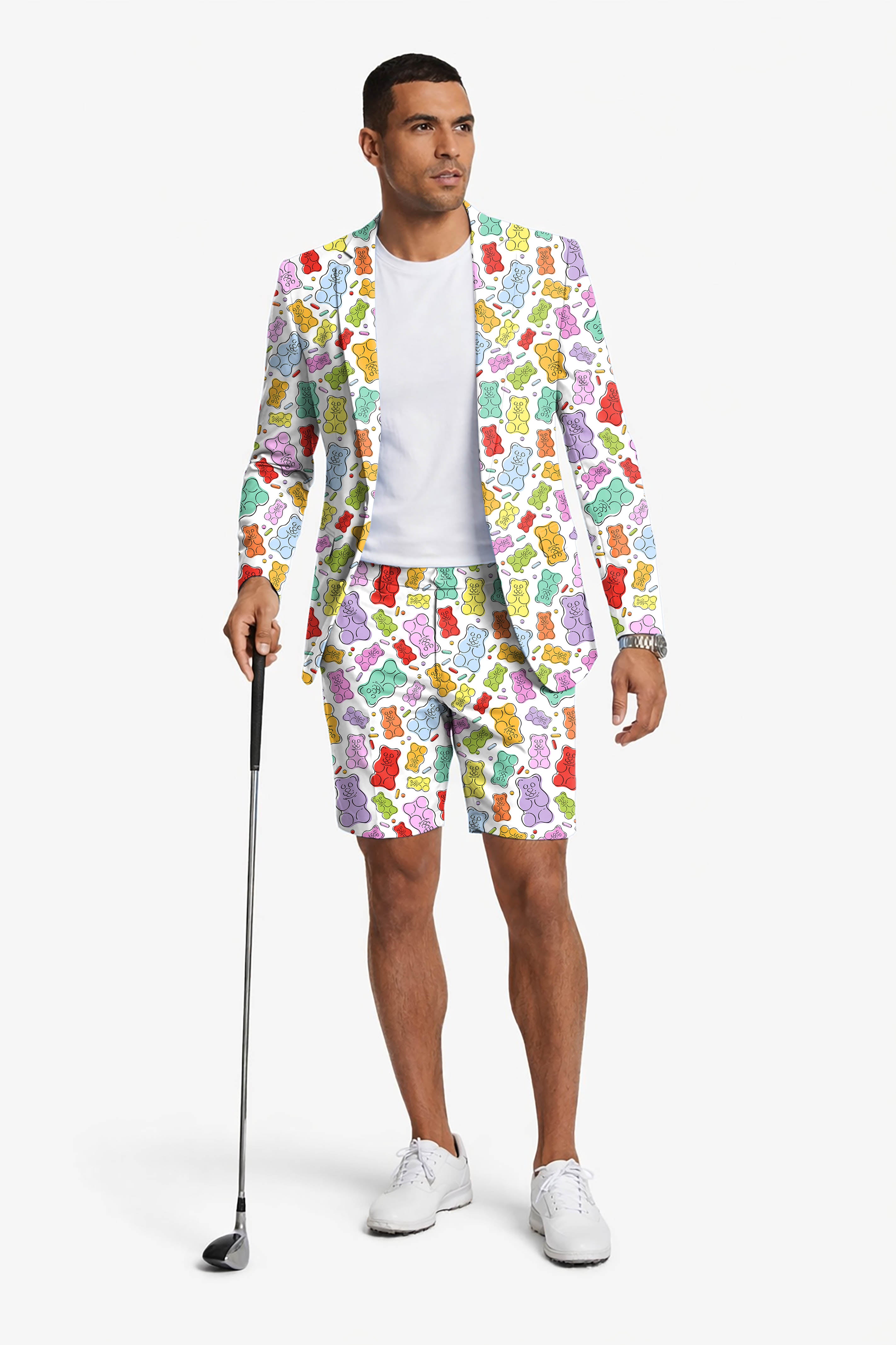 Gummy Bears Men's Party Costumes-Theme Party 2pcs Suit set-Blazer Shorts