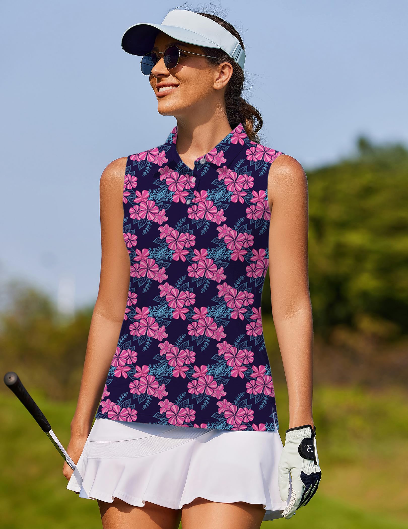 Blossom Burst-Women's golf Sleeveless shirt