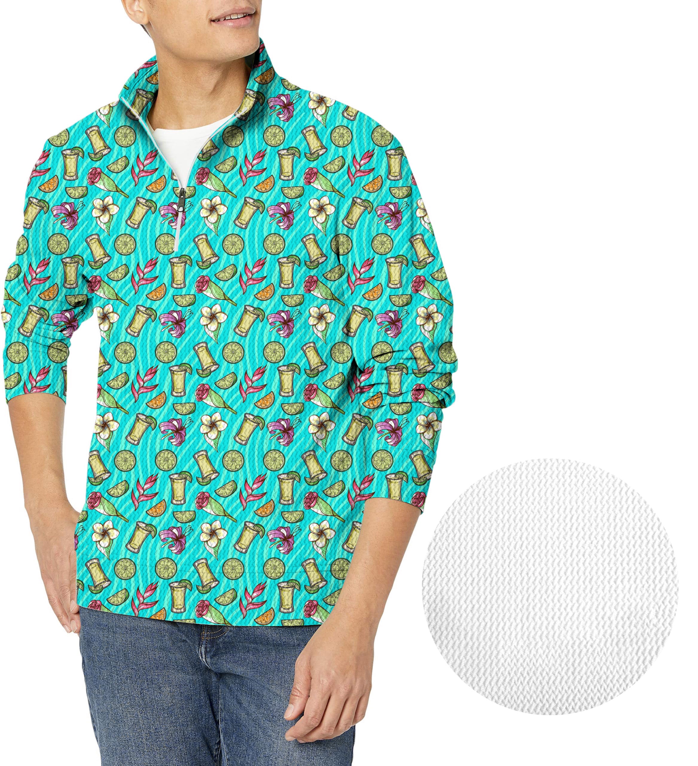 Agave Greens-Men's Golf Waffle Zipper Pullover