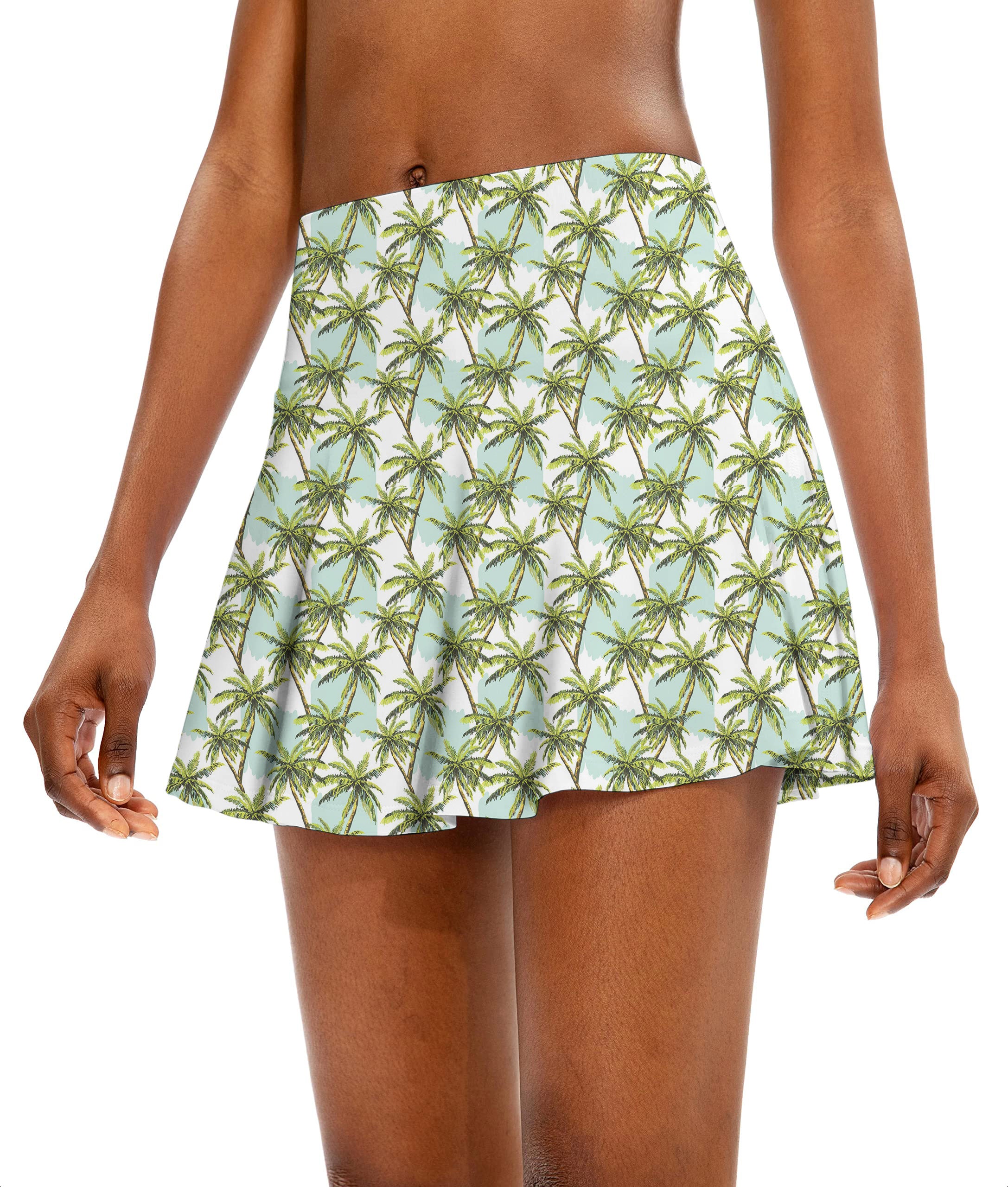 Coconut trees Women's Athletic Golf Skorts Flared Skirts