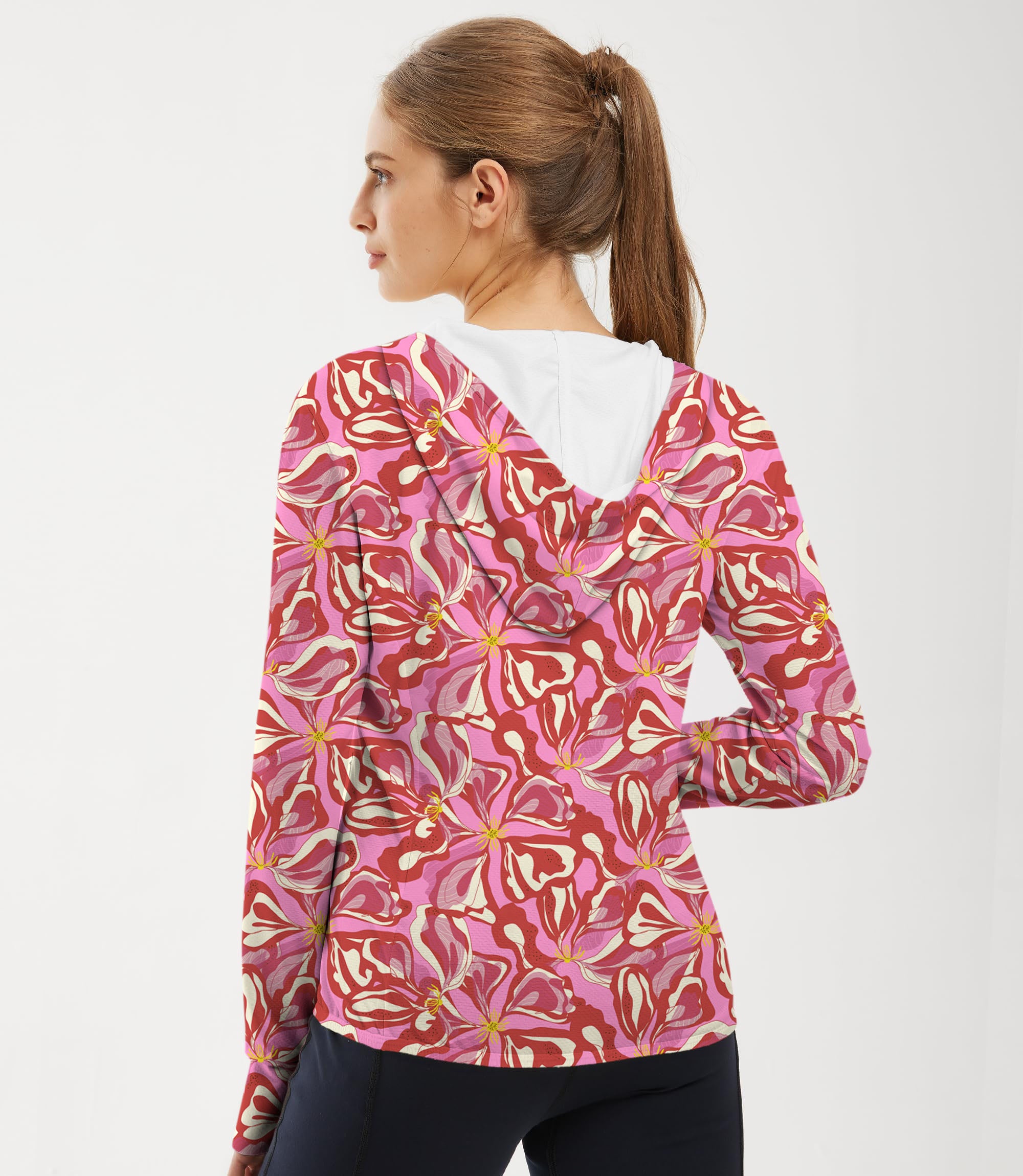 Women's Outdoor Sunset Blossom Golf Sun Protection Slim Fit zip hoodies