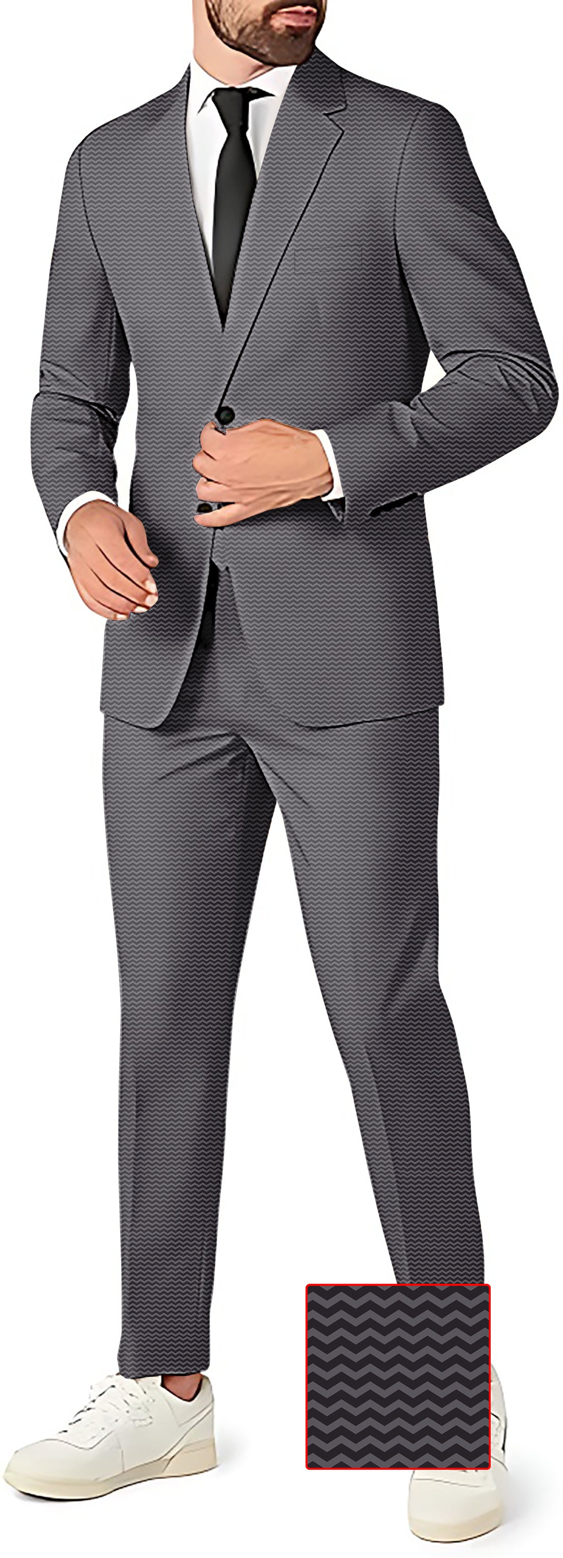 Brown Waves men's party costume 3-piece blazer, pants, and vest suit set