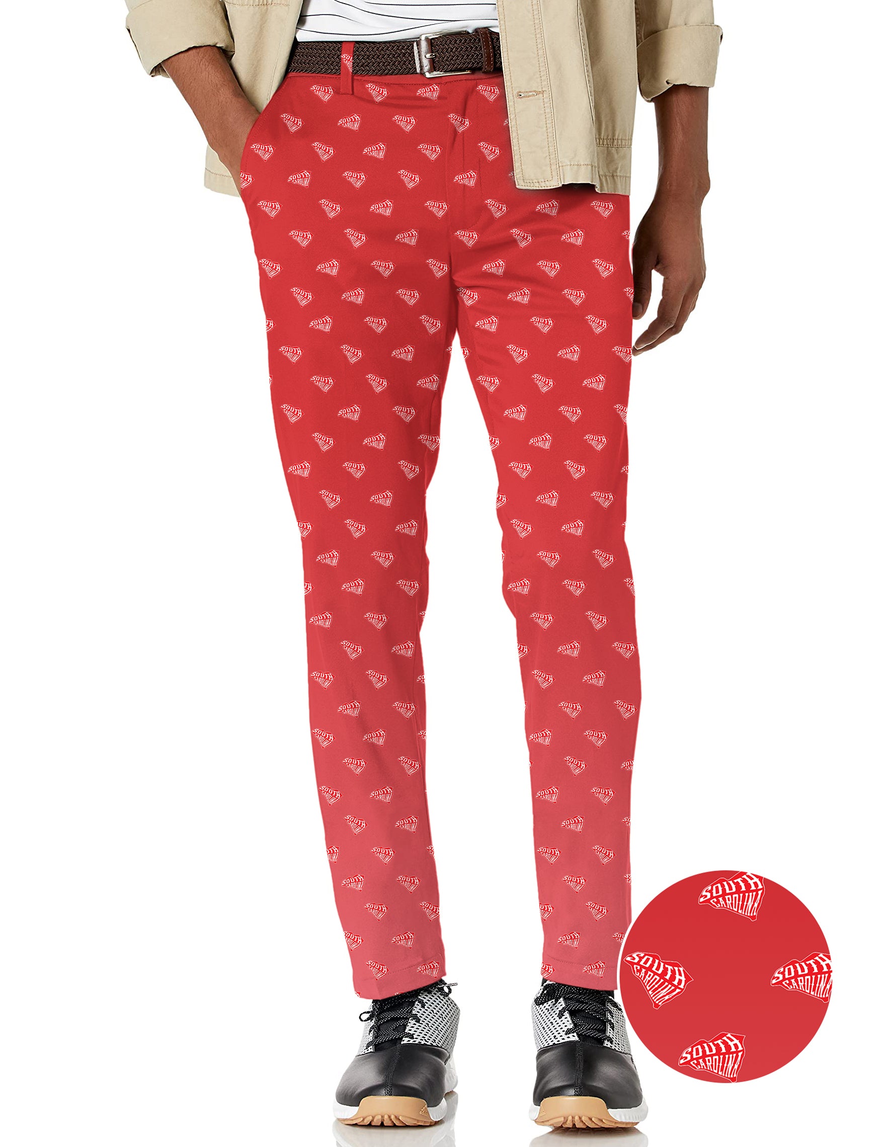 Men's Red South Carolina Stretch Golf Pants