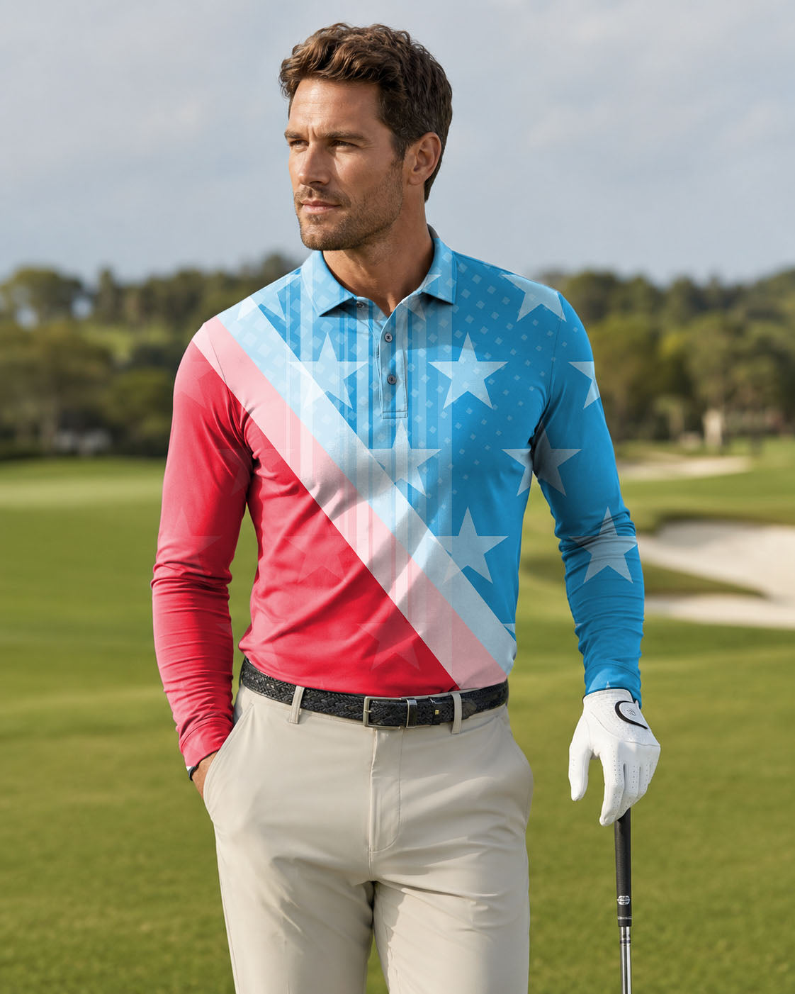 Men's Team USA  golf Long-sleeved Polo