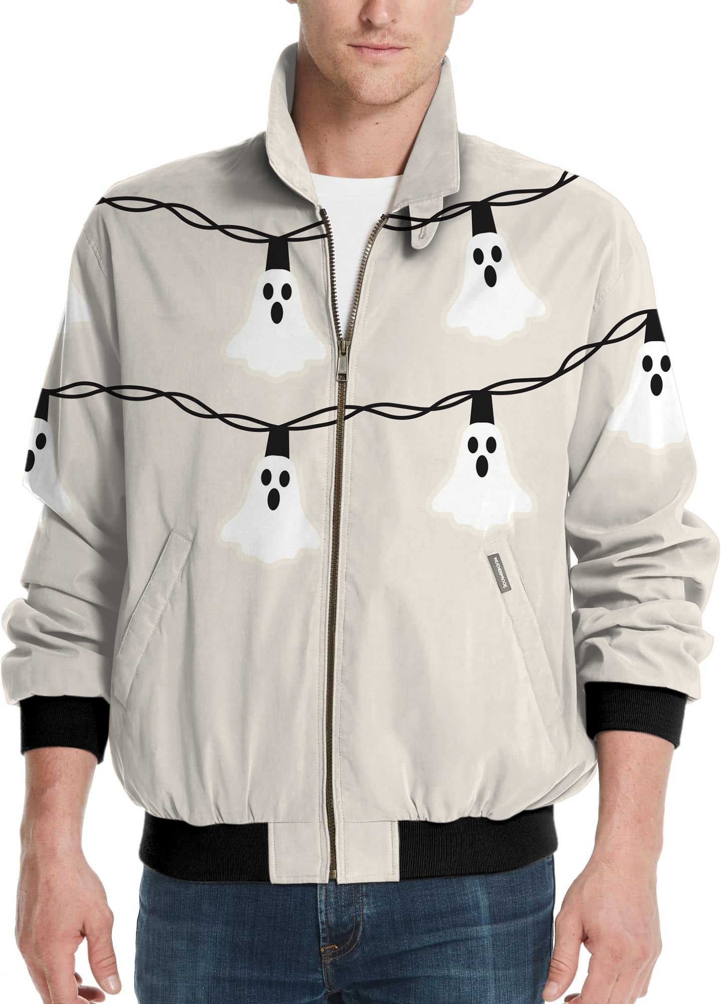 Halloween Ghost Light Men's Golf Windbreaker Light Jacket