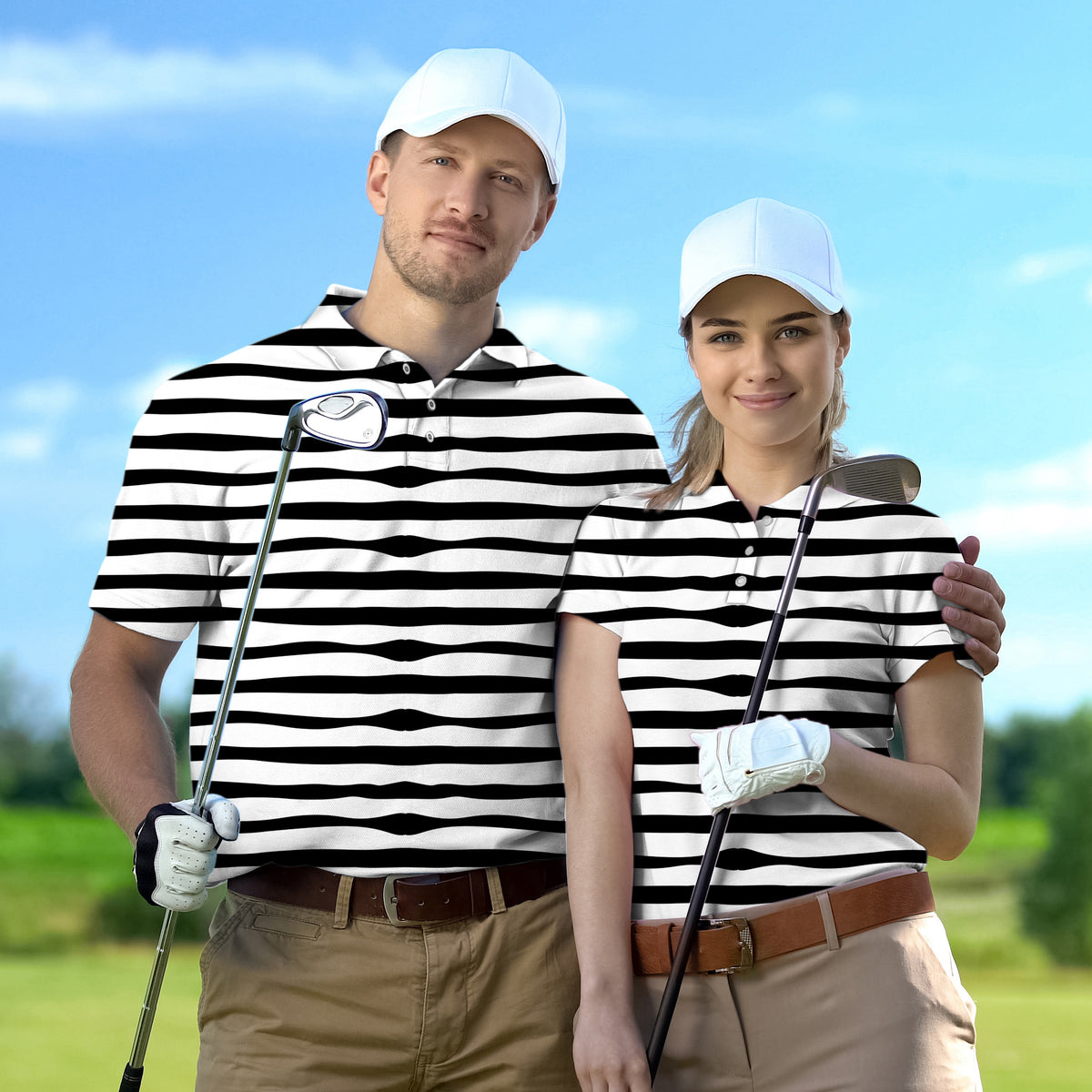 Couple Zebra stripes set Golf Championship Trophy tournament