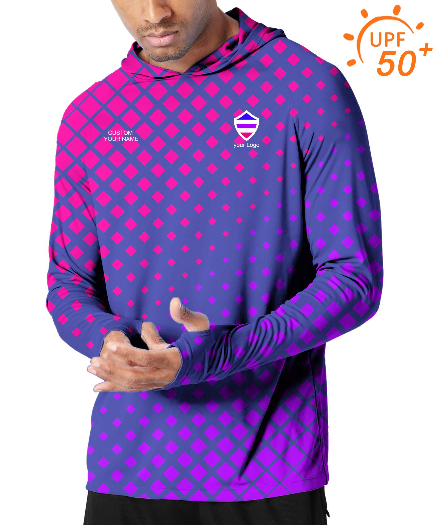 Men's Outdoor blue purple pink sport Team Golf Sun Protection Slim Fit  hoodies