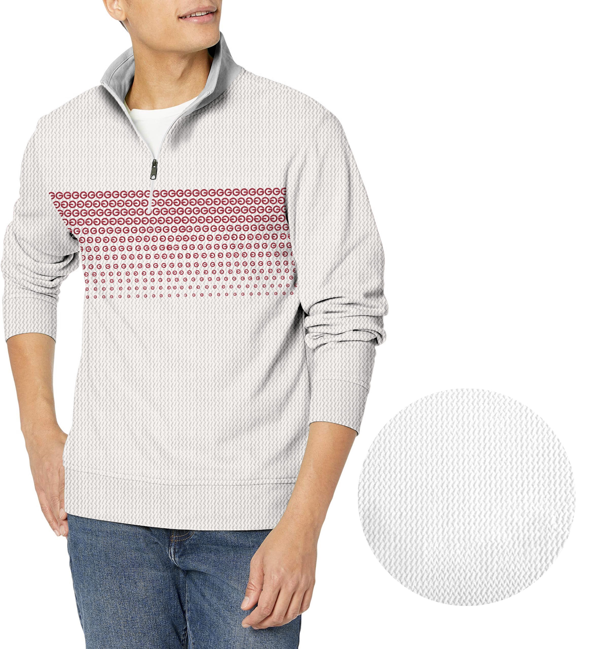 Red G Men's Golf Waffle Zipper Pullover
