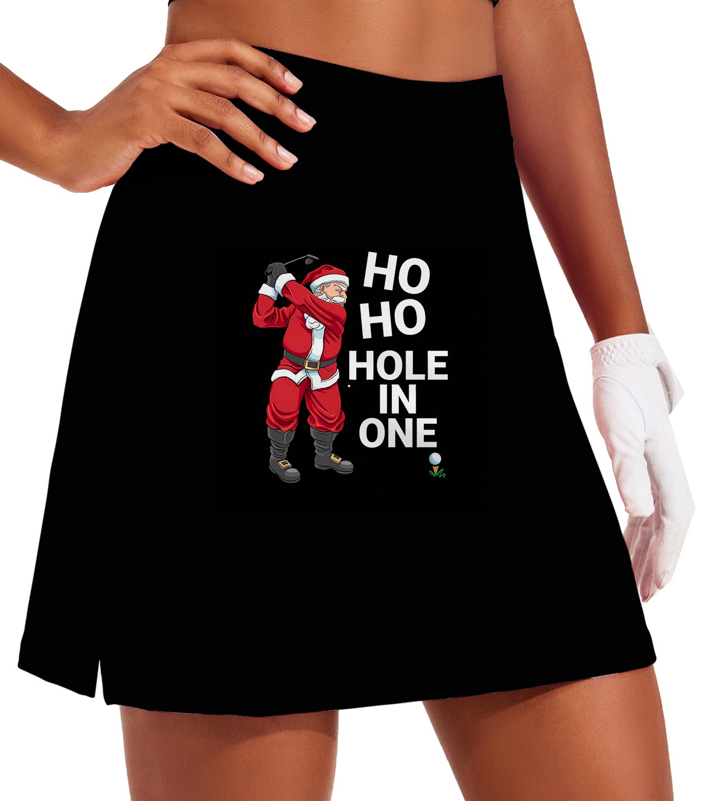 Women's Santa Claus Play Golf Christmas Golf Skirts Inner Shorts Pocket