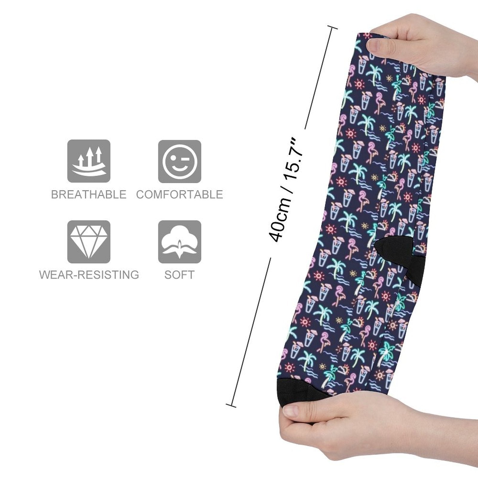 Neon Summer Prined socks Gifts for Men Women