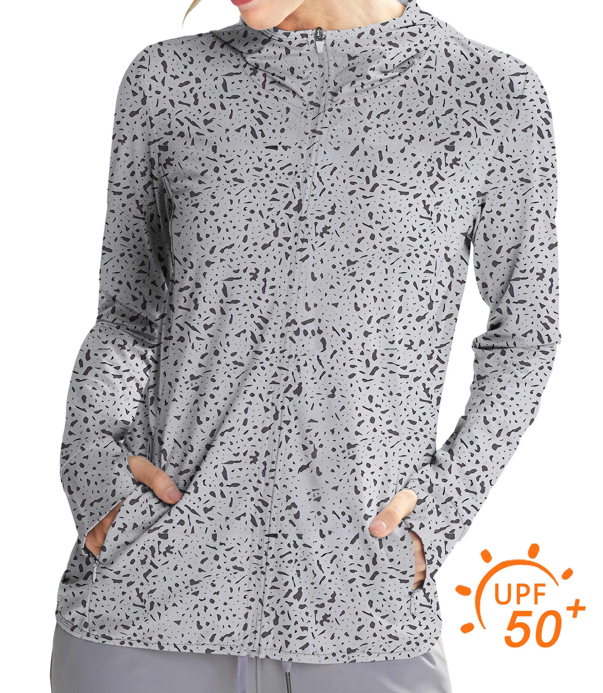 Women's Outdoor Speckle Golf Sun Protection Slim Fit zip hoodies