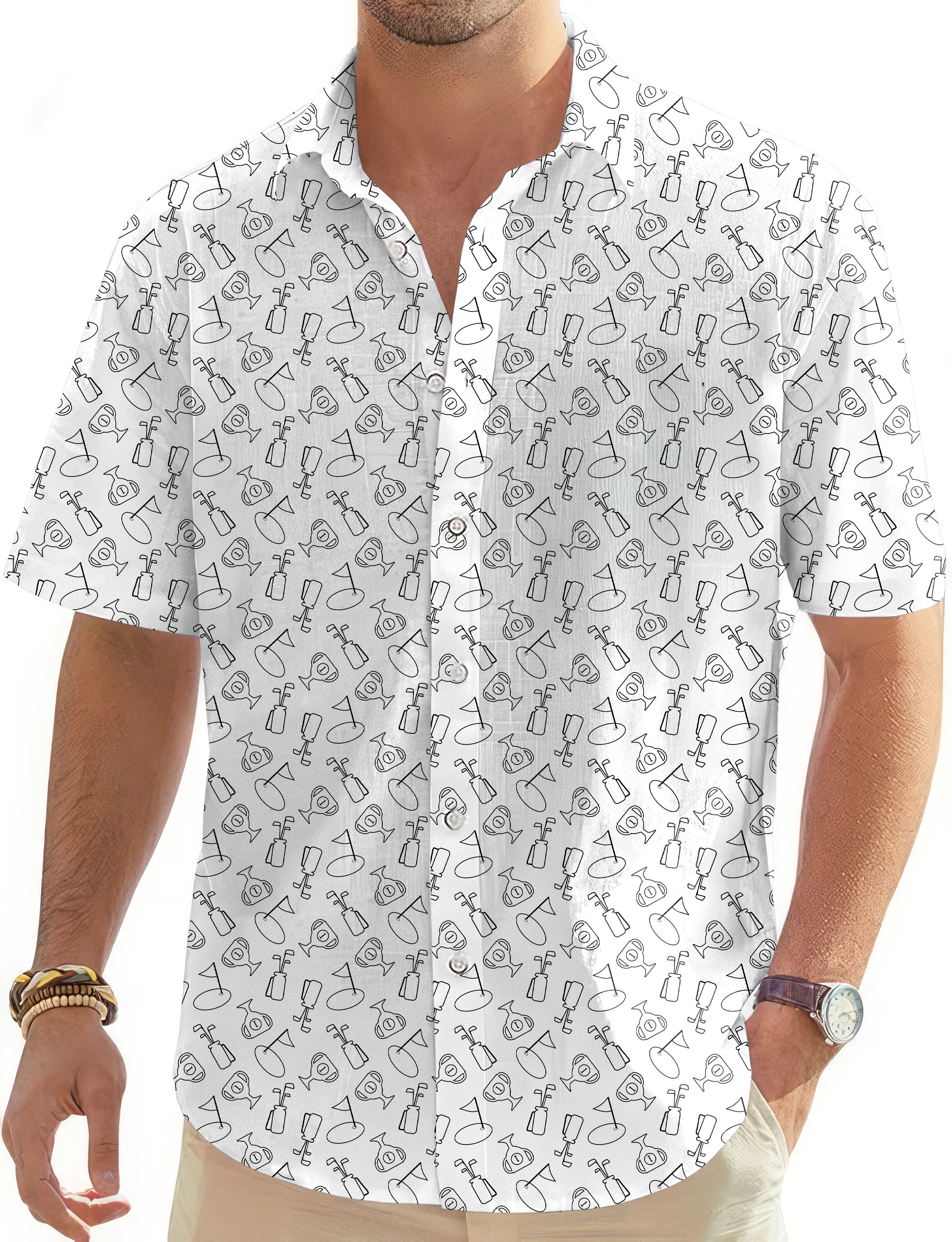 Golf Championship Trophy-Men's Golf Hawaiian Shirts Button Down Shirt limited edition
