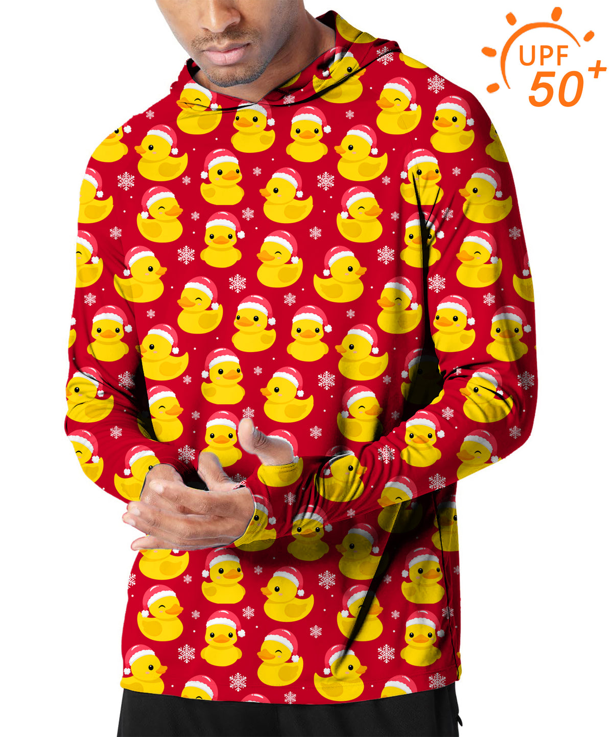 Men's Outdoor Christmas Yellow Duck Golf Sun Protection Loose Fit  hoodies