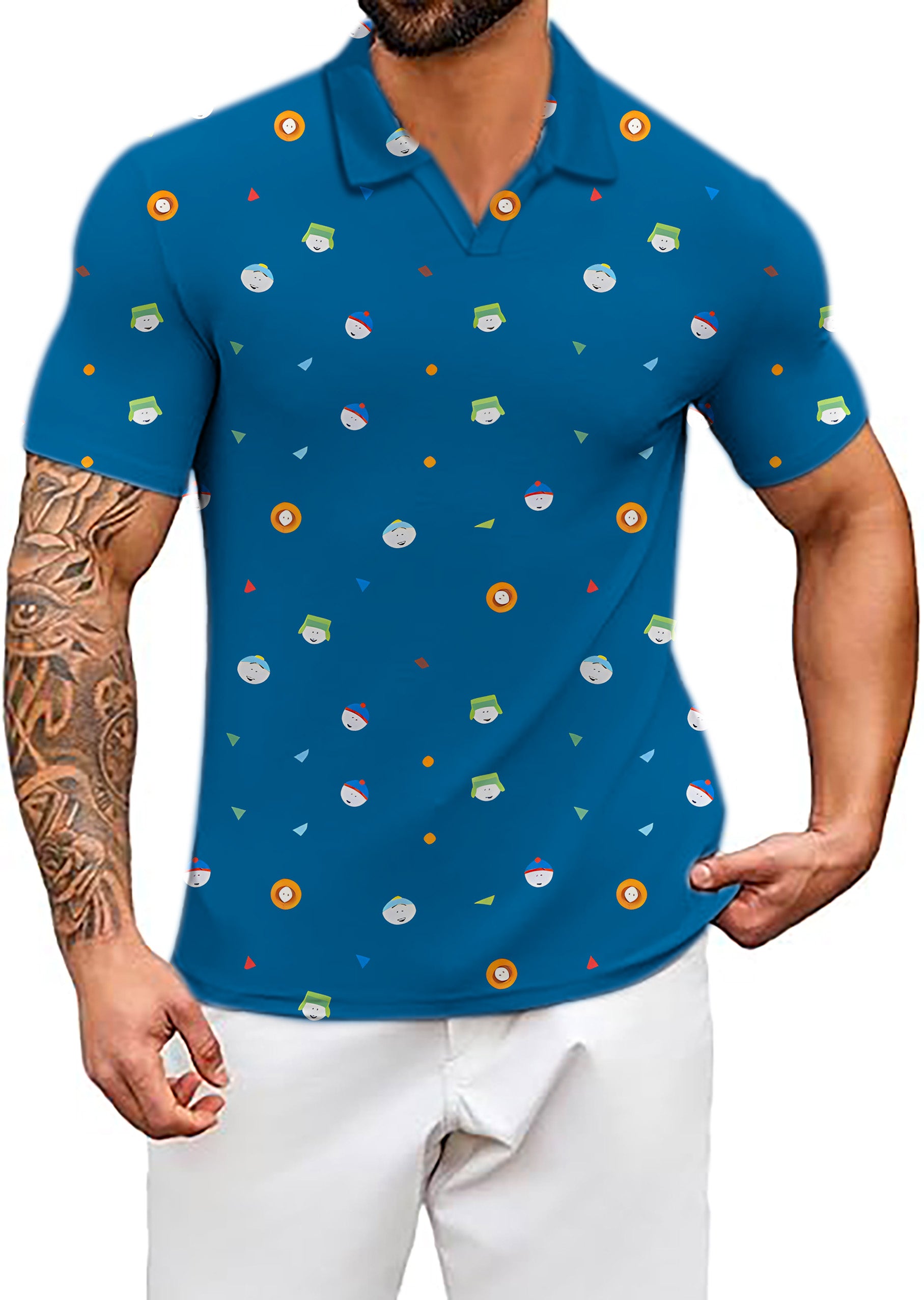 Men's South Park V Neck Golf Polo Shirts