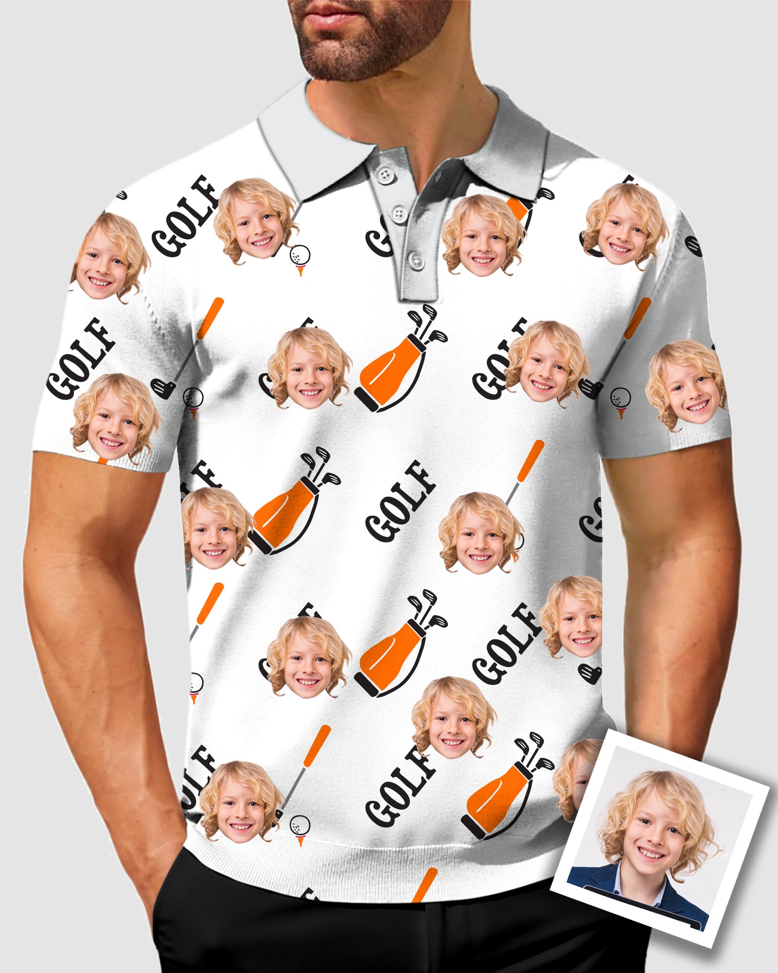 Men's To My Dad Custom Face Men's Golf Polo Father's Day Gift Polo