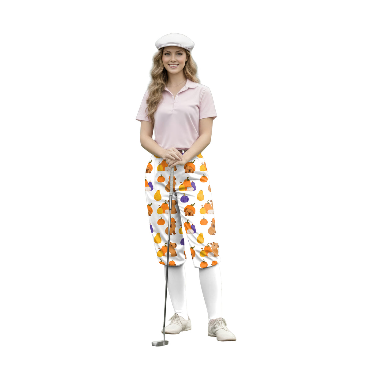 Personalize And Add To Cart Men's Halloween Capybara Polo Womens Golf Knickers Pants