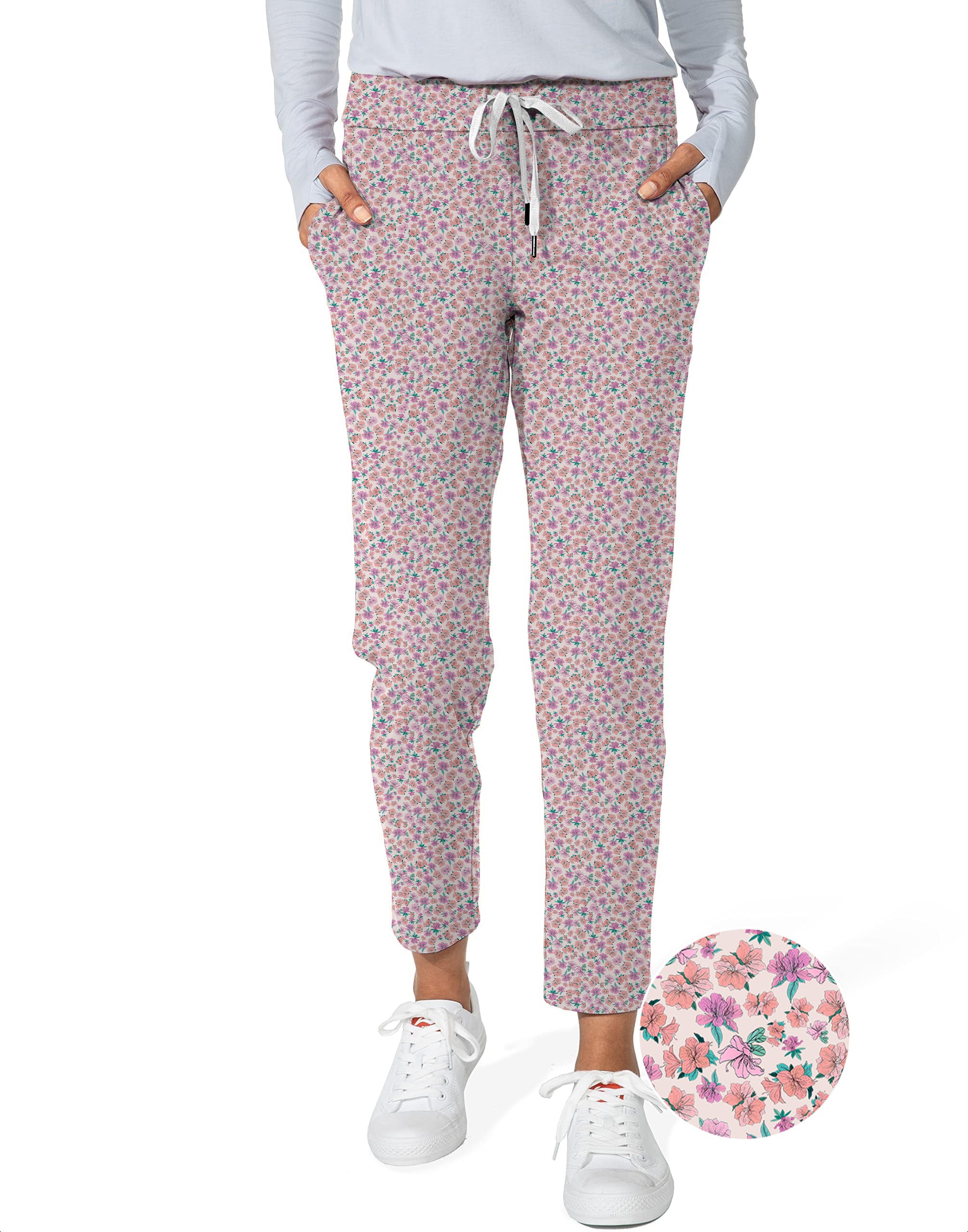 Flower World Women's 7/8 Stretch Ankle Golf Pants