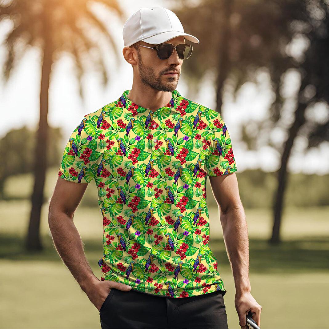 Men's Palm Leaf Toucan golf polo