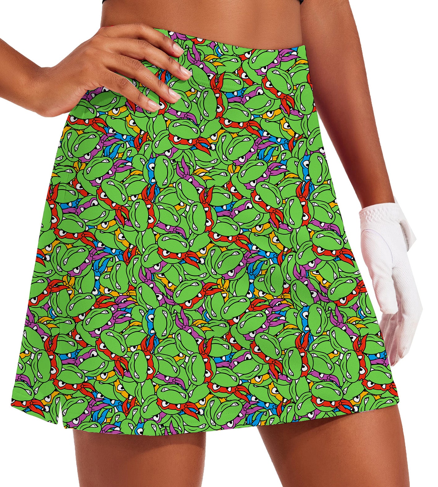 Women's TMNT - Mean Green Golf Skirts Inner Shorts Pocket