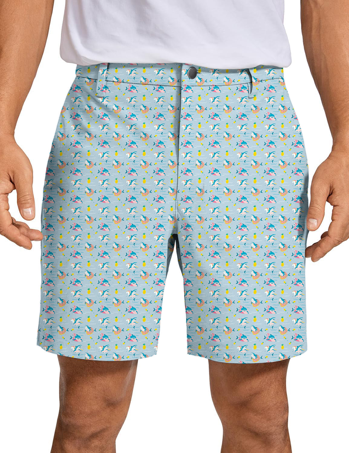 Men's Shark Flamingo Unicorn Golf Shorts