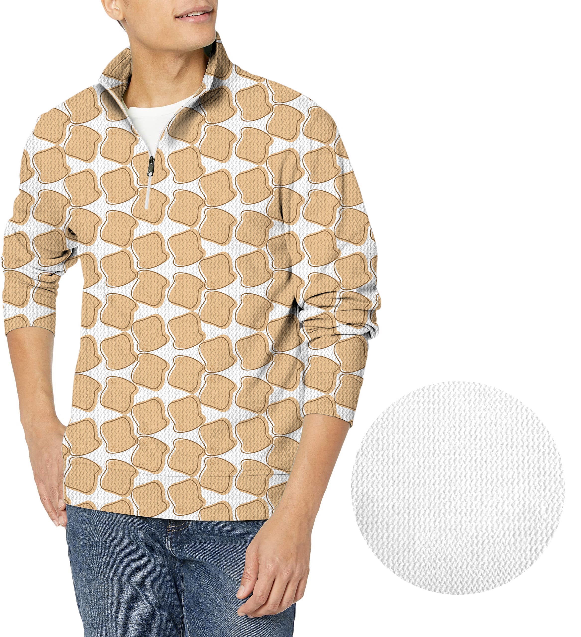 Bread Life Men's Golf Waffle Zipper Pullover