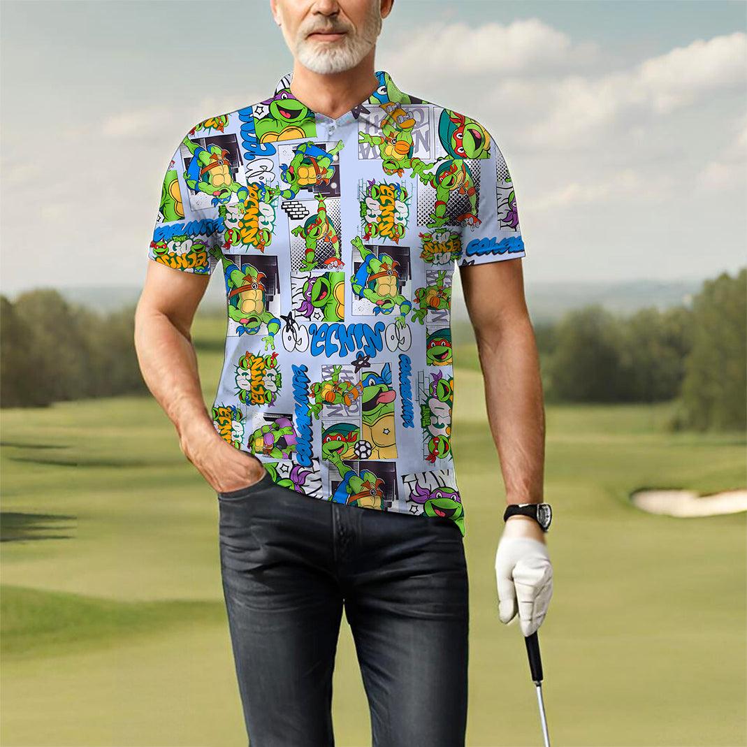 Men's golf polo TMNT - Comic Strip