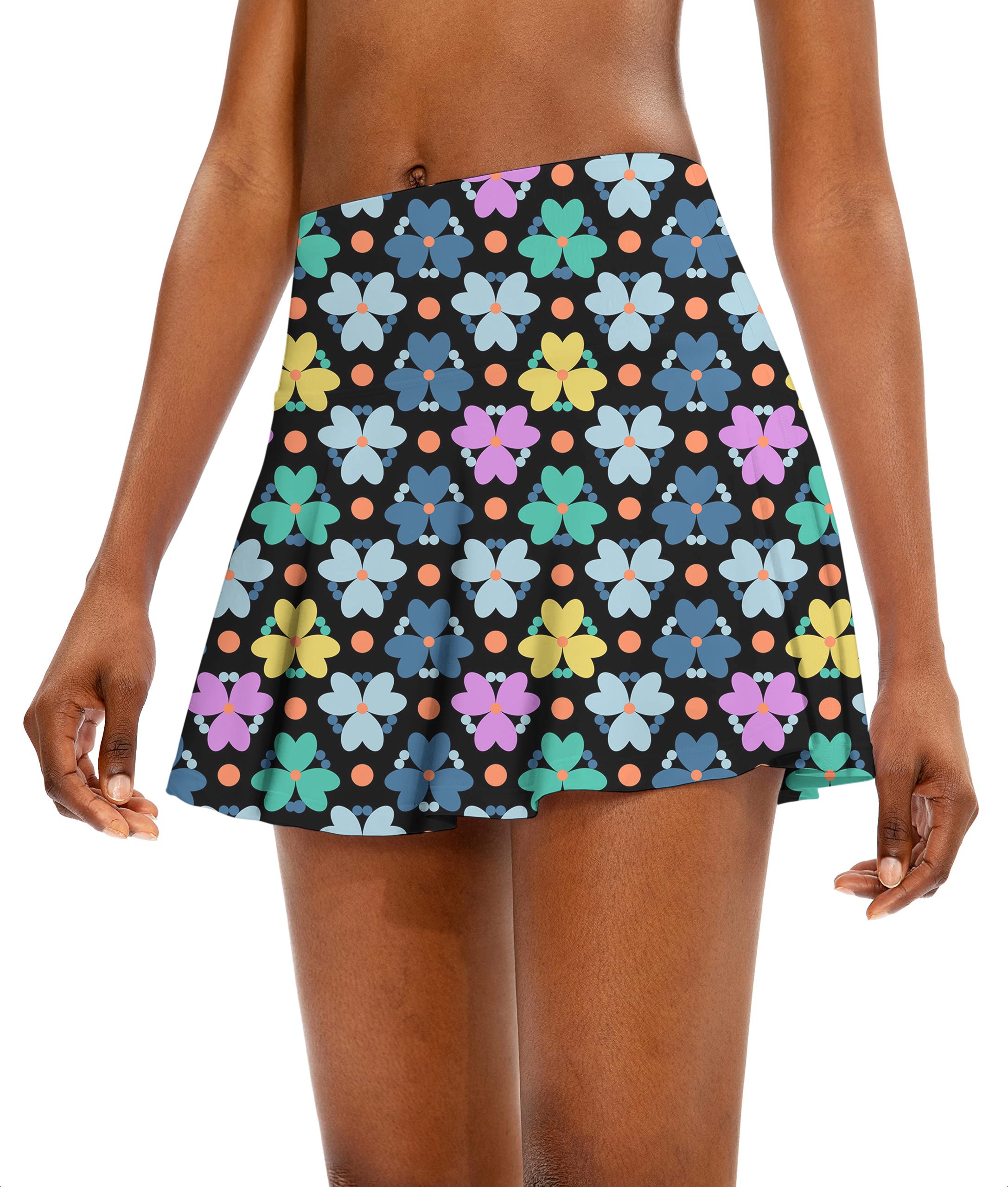 Modern Flowers Women's Athletic Golf Skorts Flared Skirts