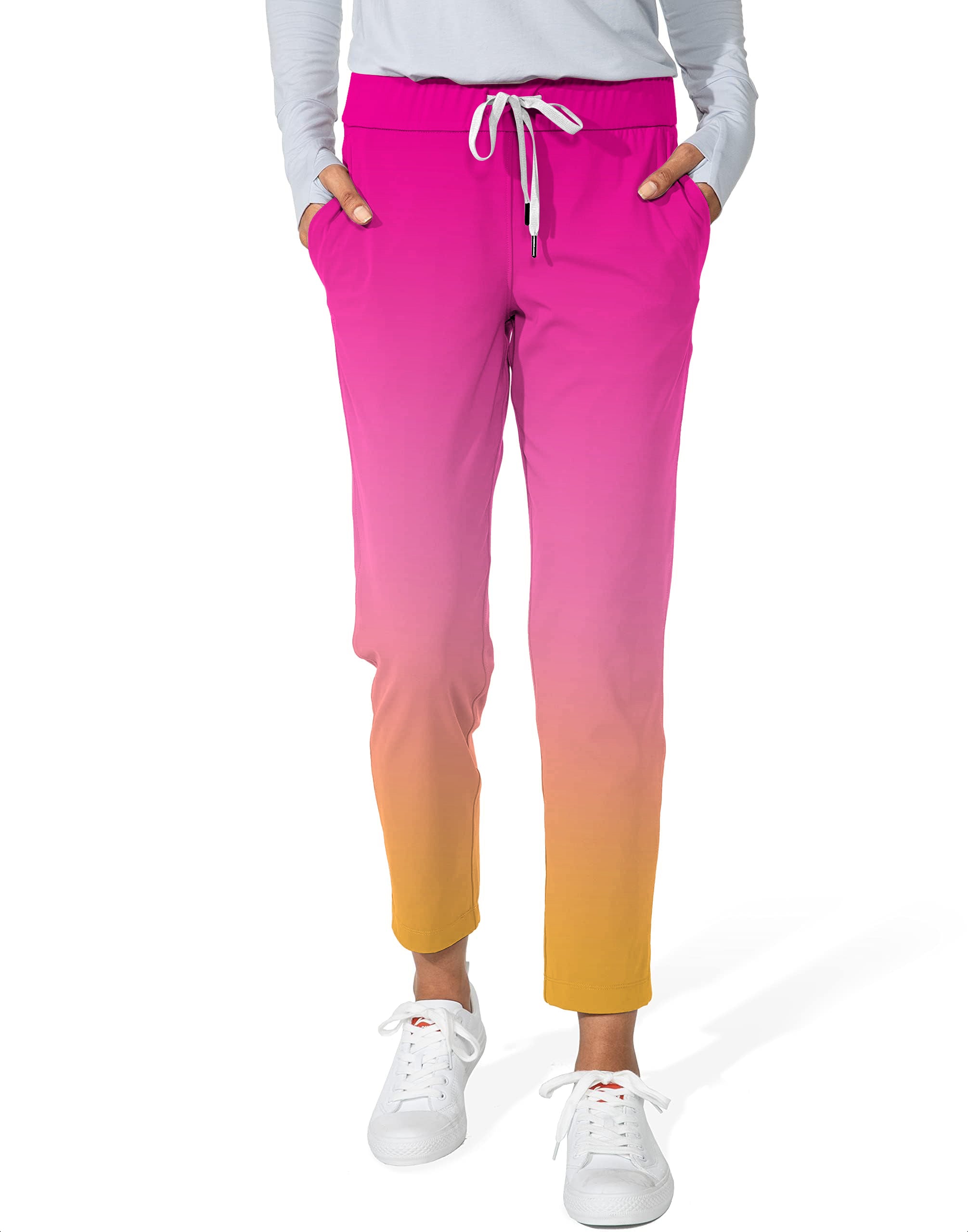 Neon Gradients-Women's 7/8 Stretch Ankle Golf Pants