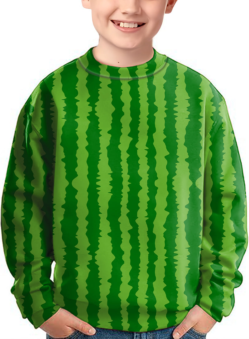 watermelon stripes Crewneck Pullover Kids Ugly Sweater