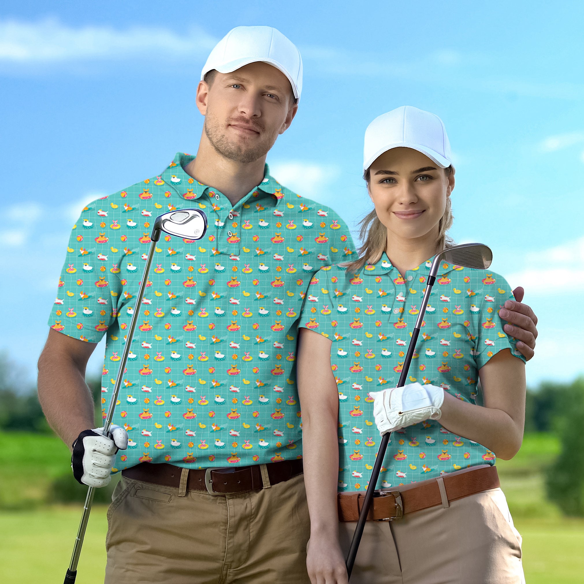 Golf Polo Couple Family set Dog Pool Time tournament