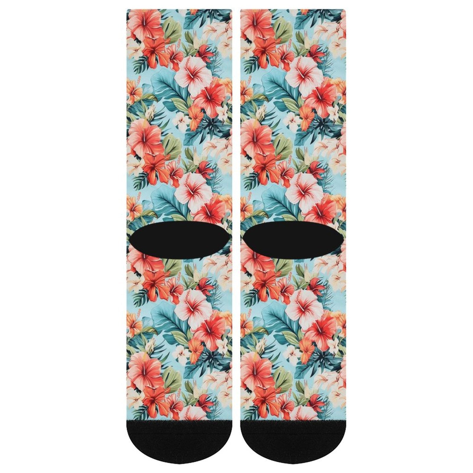 Hawaiian Flowers Prined socks Gifts for Men Women