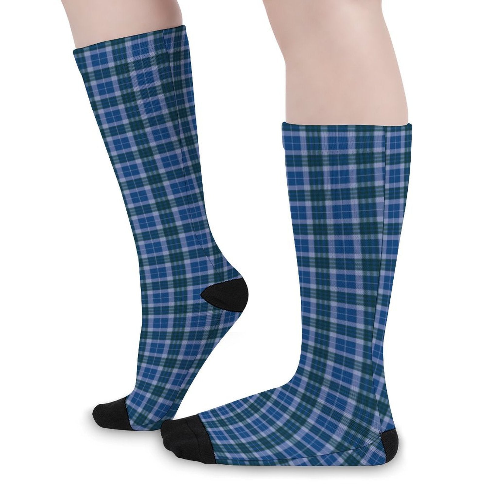blue grid Prined socks Gifts for Men Women