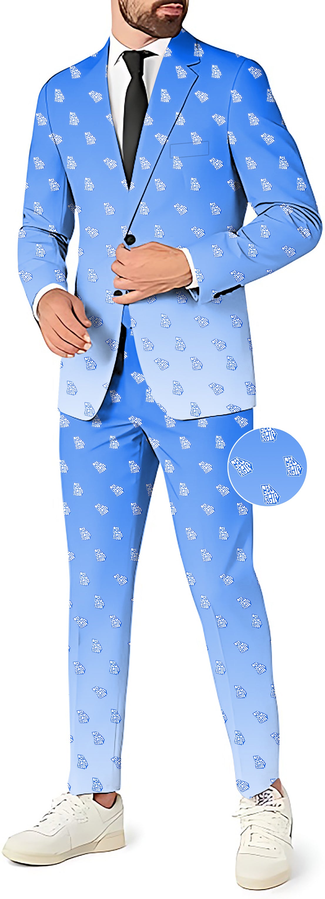 Blue Georgia Men's Party Costumes-Theme Party 2 or 3pcs Suit set-Blazer Pants & Vest