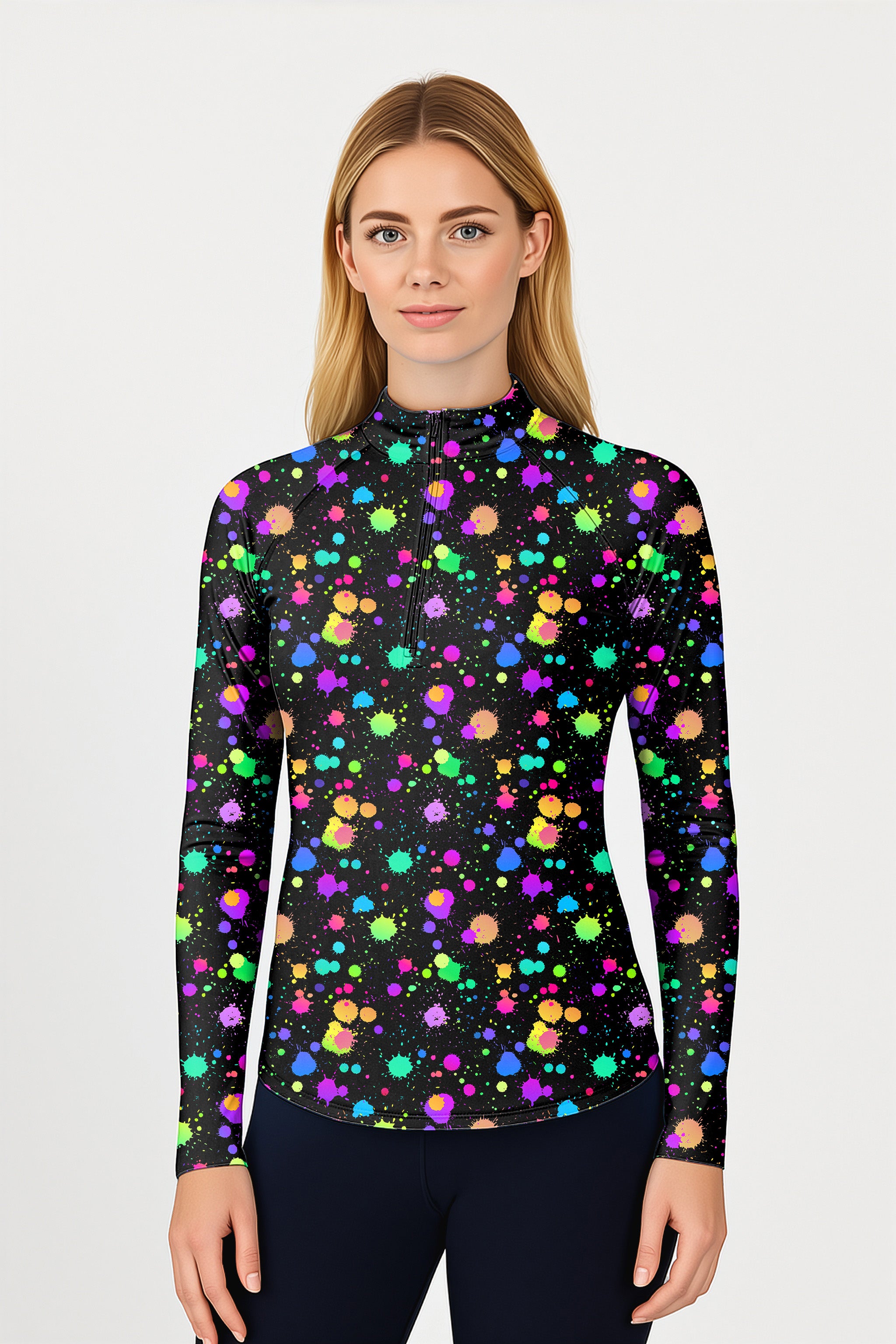 Colorful Graffiti   Women's Golf Active 3/4 Zip Top