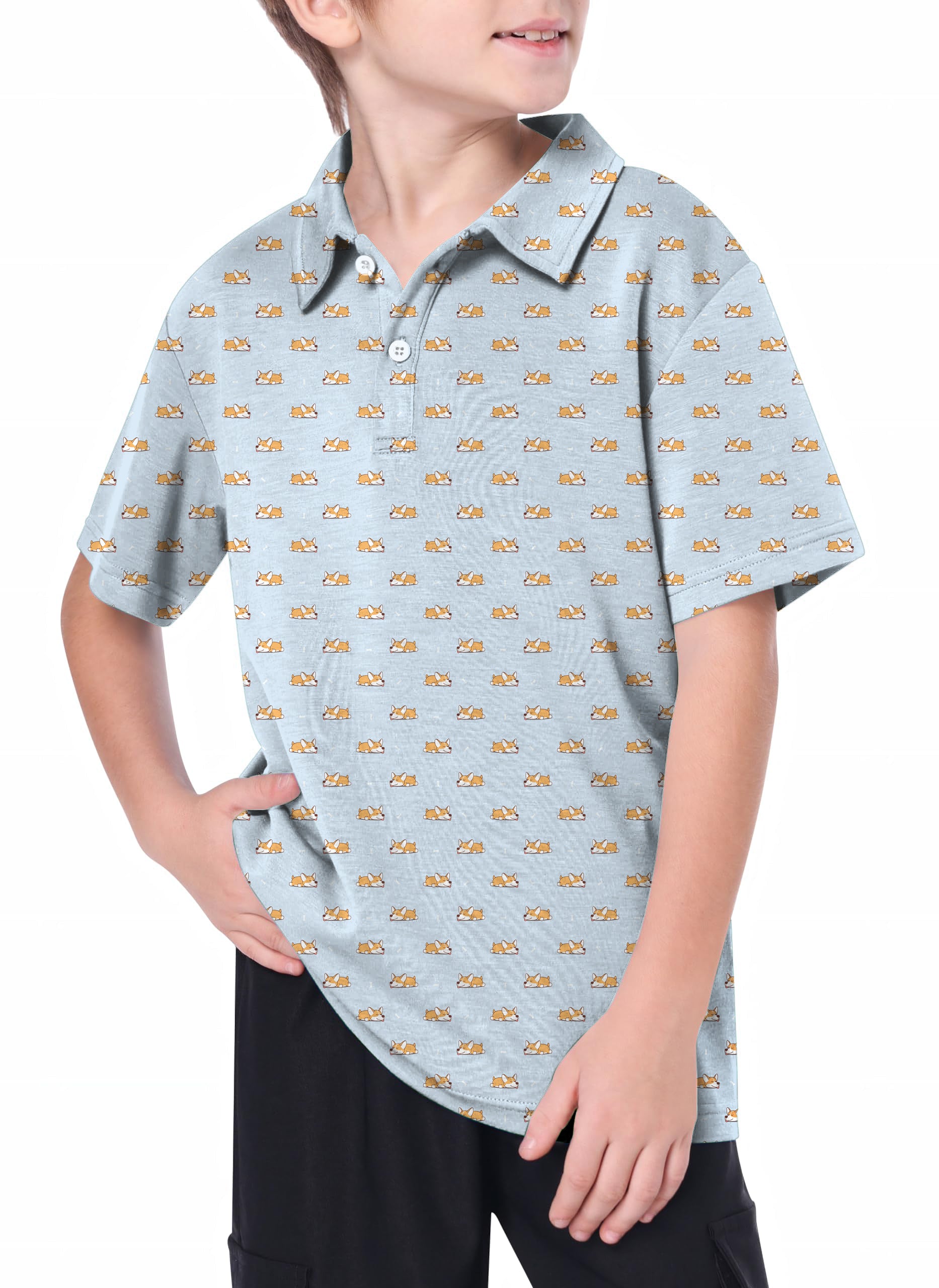 Youth Cute corgi Golf Polo