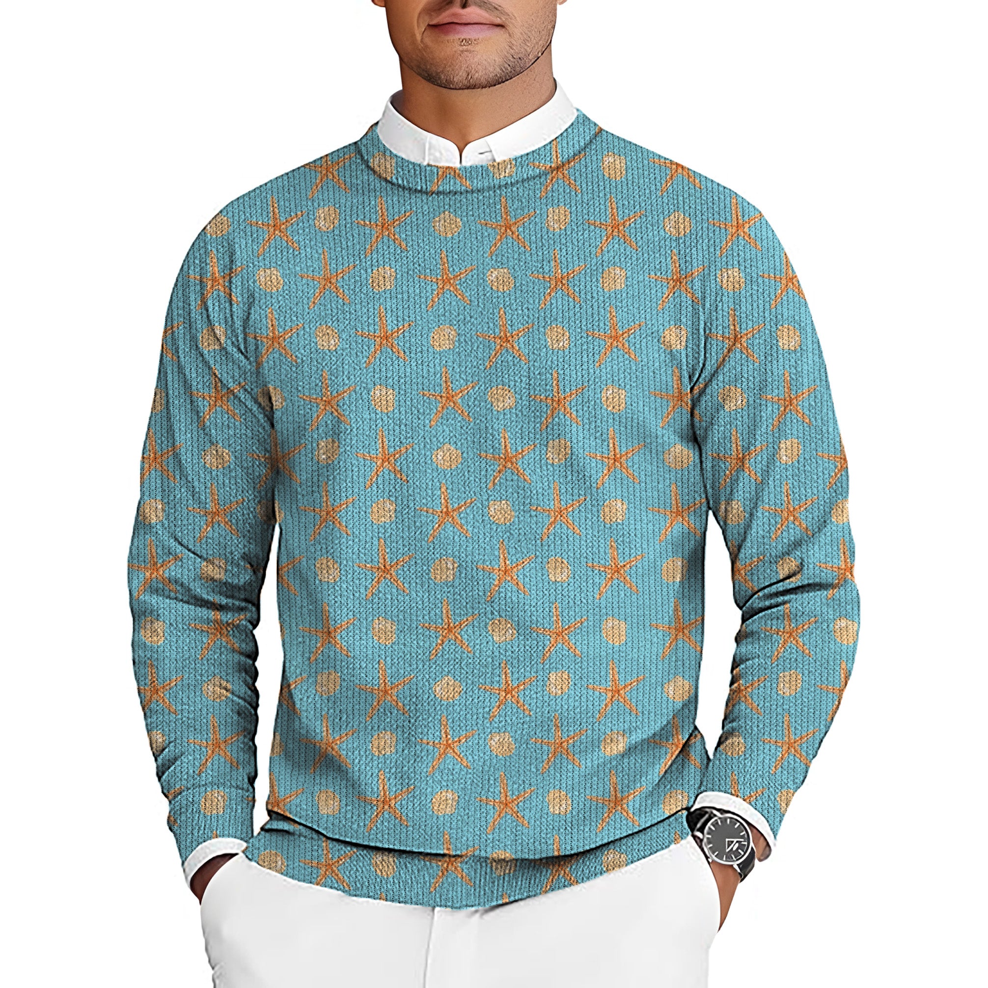 Seaside er Men's Golf Crewneck Pullover Sweaters Ugly Sweater