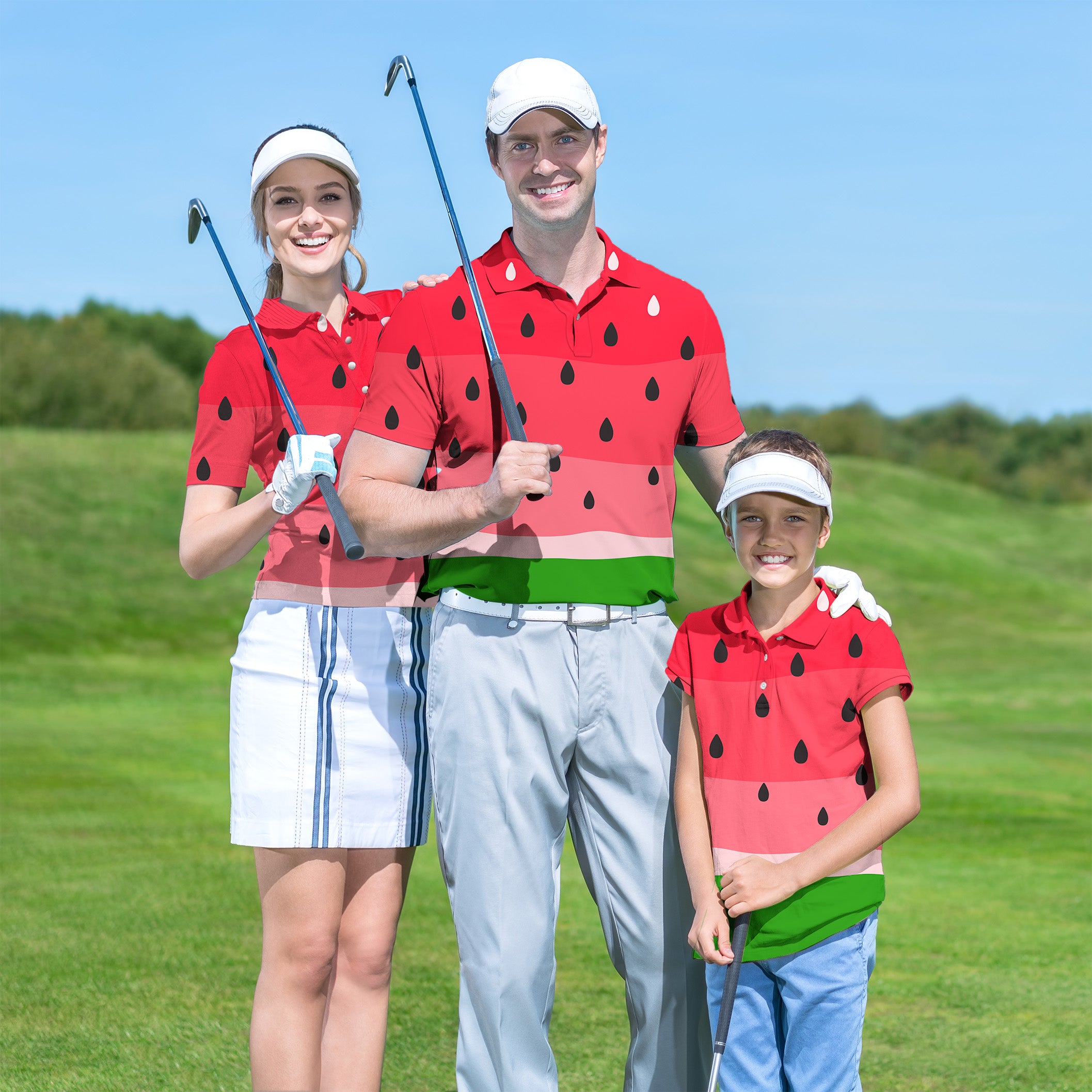 Golf Polo Family set watermelon