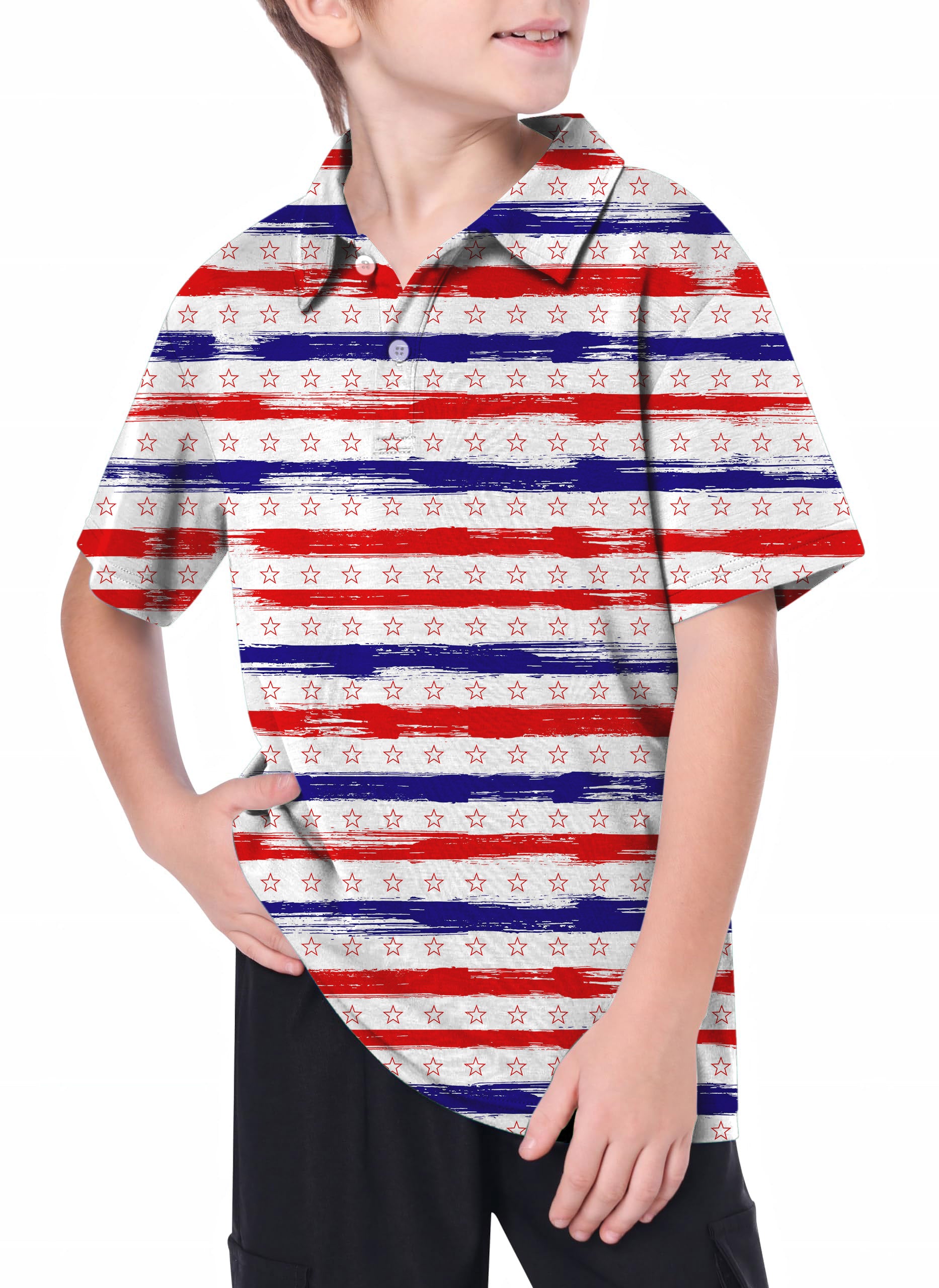 Youth Stars & Stripes Golf Polo